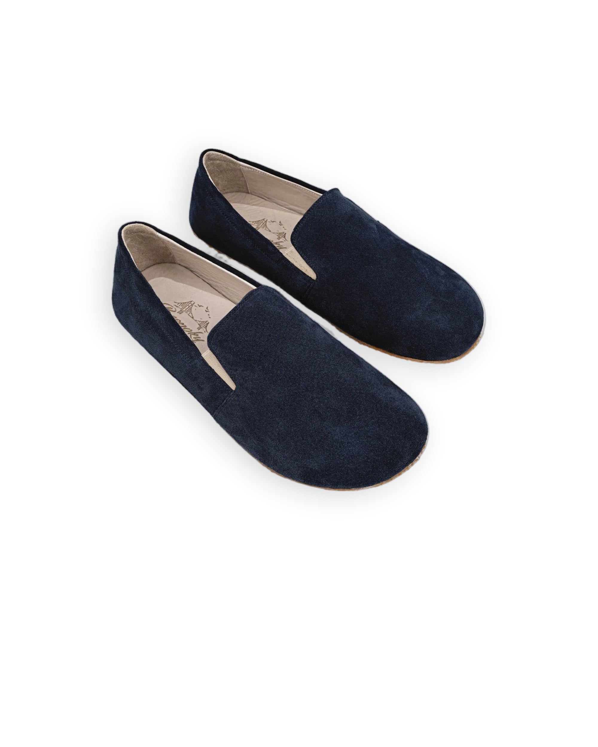 Women's Navy Barefoot Shoes - Handcrafted Calf Leather Wide Toe Box | Bespoky