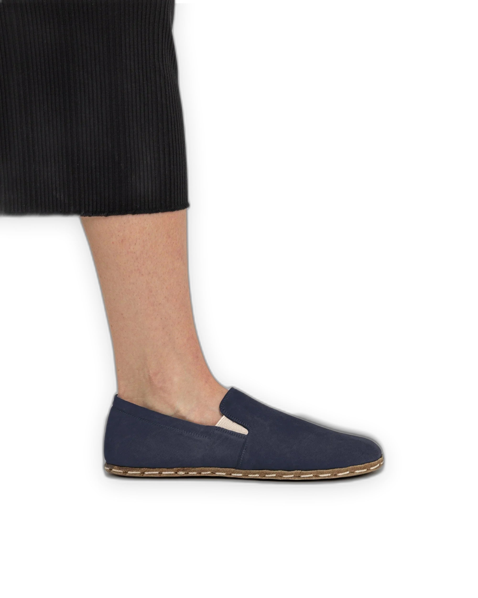 Pair Navy Barefoot Shoes - Barefoot Wide Toe Calf Leather | Bespoky