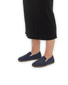 Top view Navy Barefoot Shoes - Handcrafted Calf Leather | Bespoky