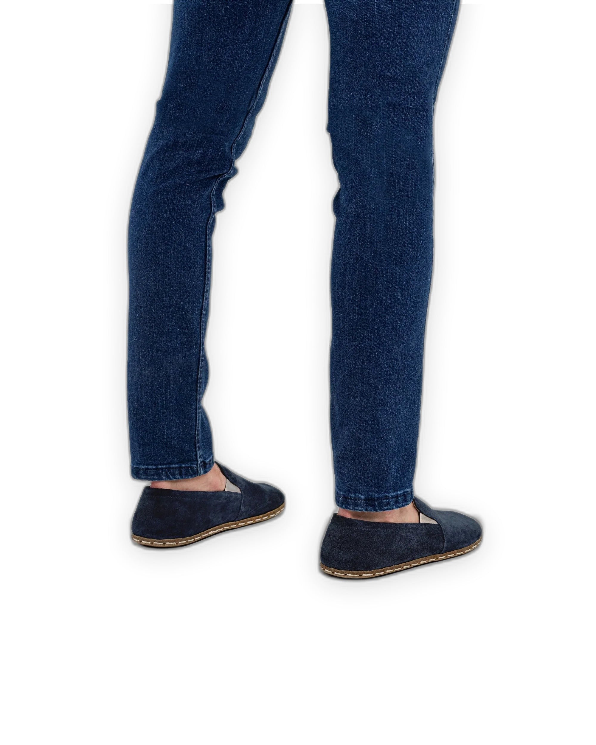 Top view Navy Barefoot Shoes - Handcrafted Calf Leather | Bespoky