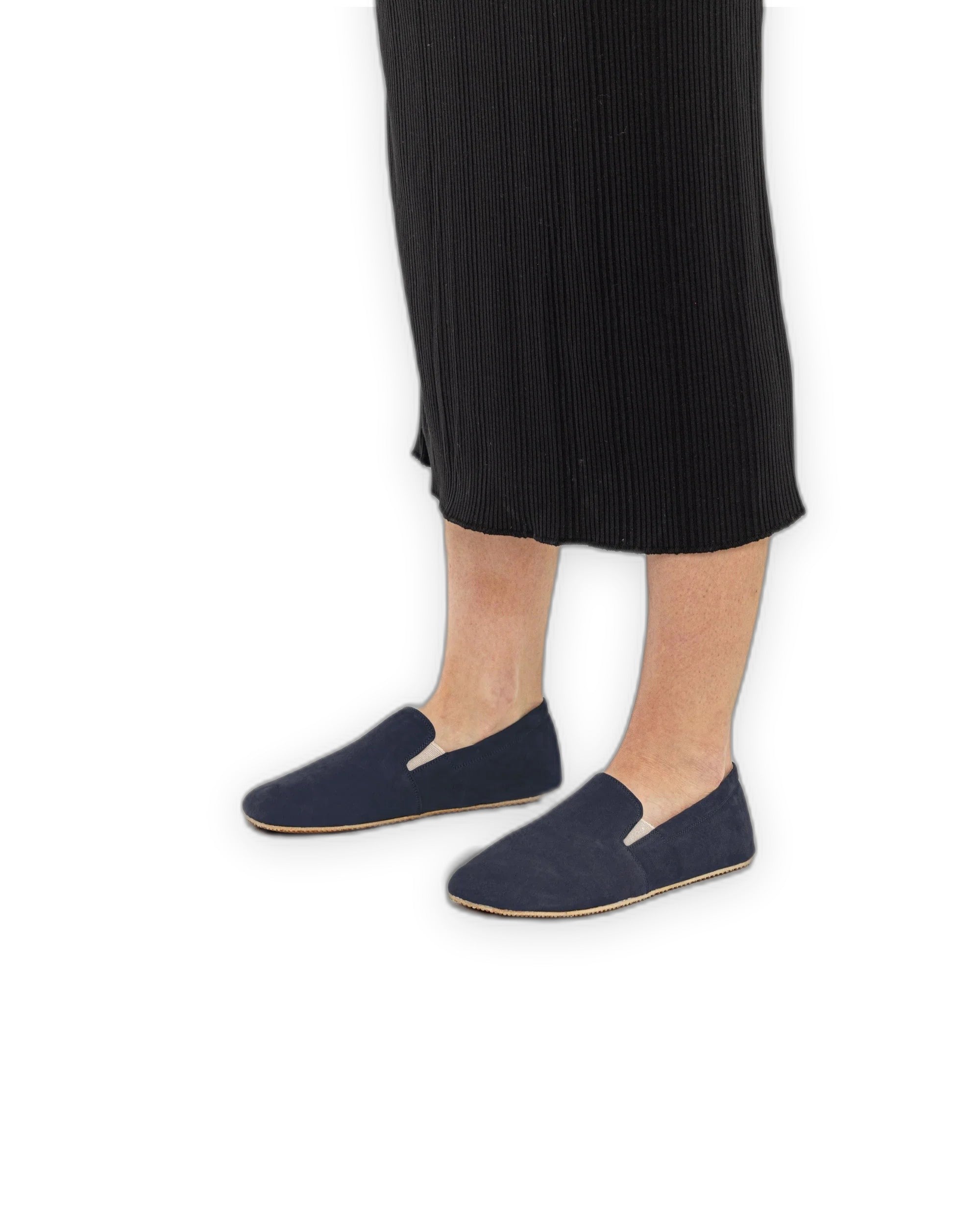 Pair Navy Barefoot Shoes - Barefoot Wide Toe Calf Leather | Bespoky