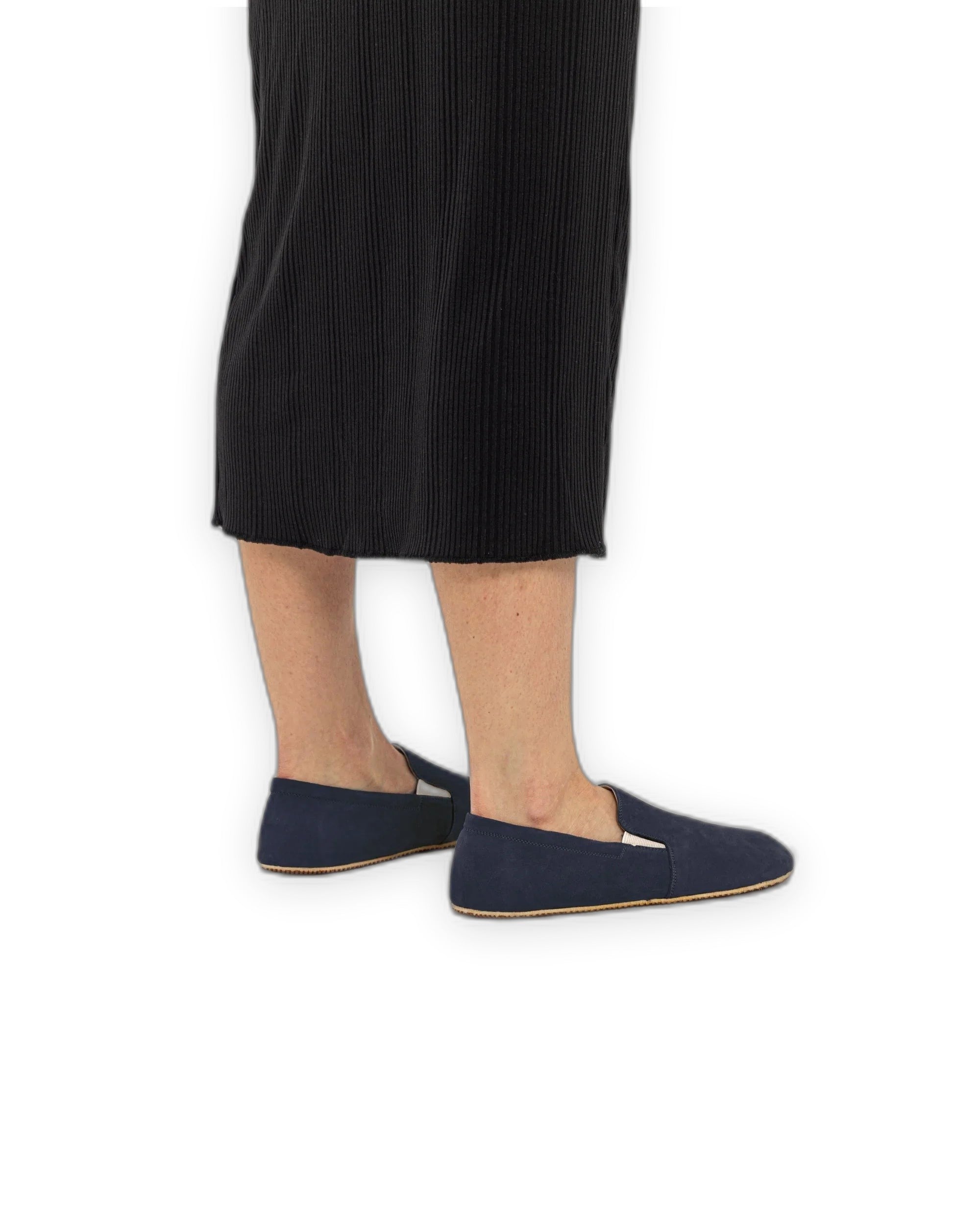 Back view Navy Barefoot Shoes - Calf Leather Handcrafted | Bespoky
