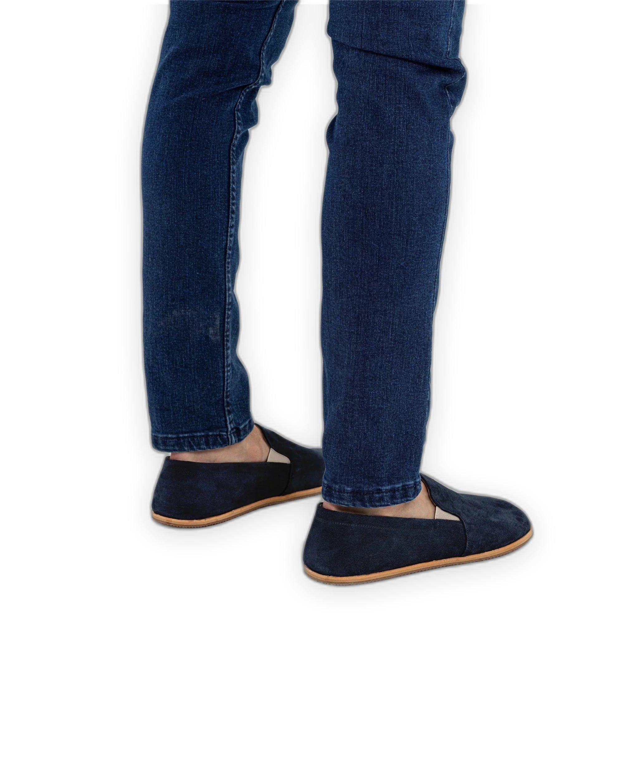 Pair Navy Barefoot Shoes - Barefoot Wide Toe Calf Leather | Bespoky