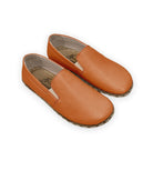 Women's Orange Barefoot Shoes - Handcrafted Calf Leather Wide Toe Box | Bespoky