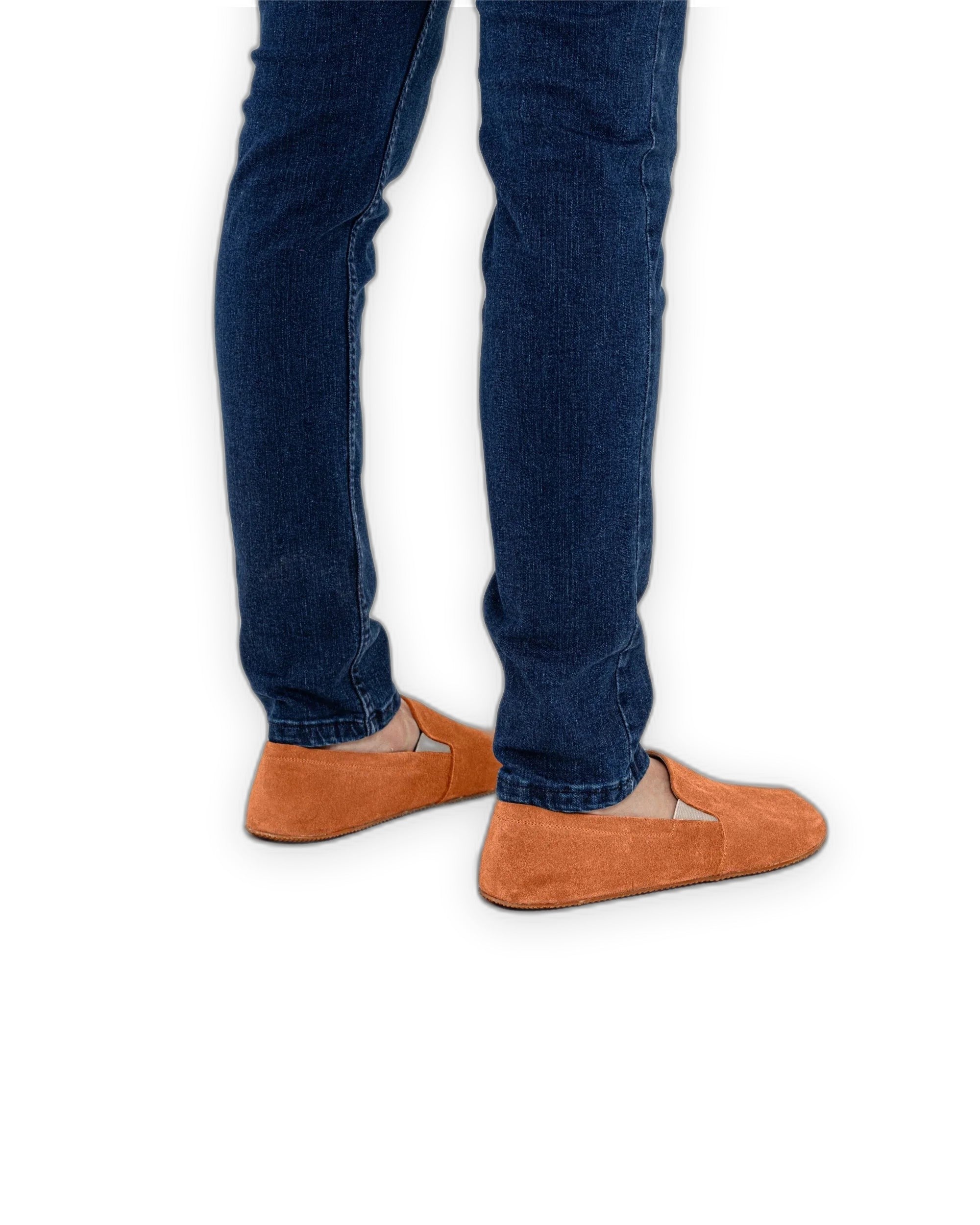 Detail Orange Barefoot Shoes - Handcrafted Calf Leather Turkey | Bespoky