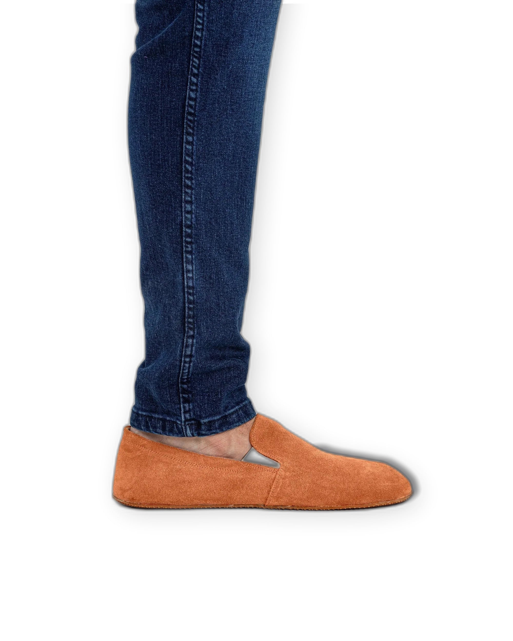 Pair Orange Barefoot Shoes - Barefoot Wide Toe Calf Leather | Bespoky