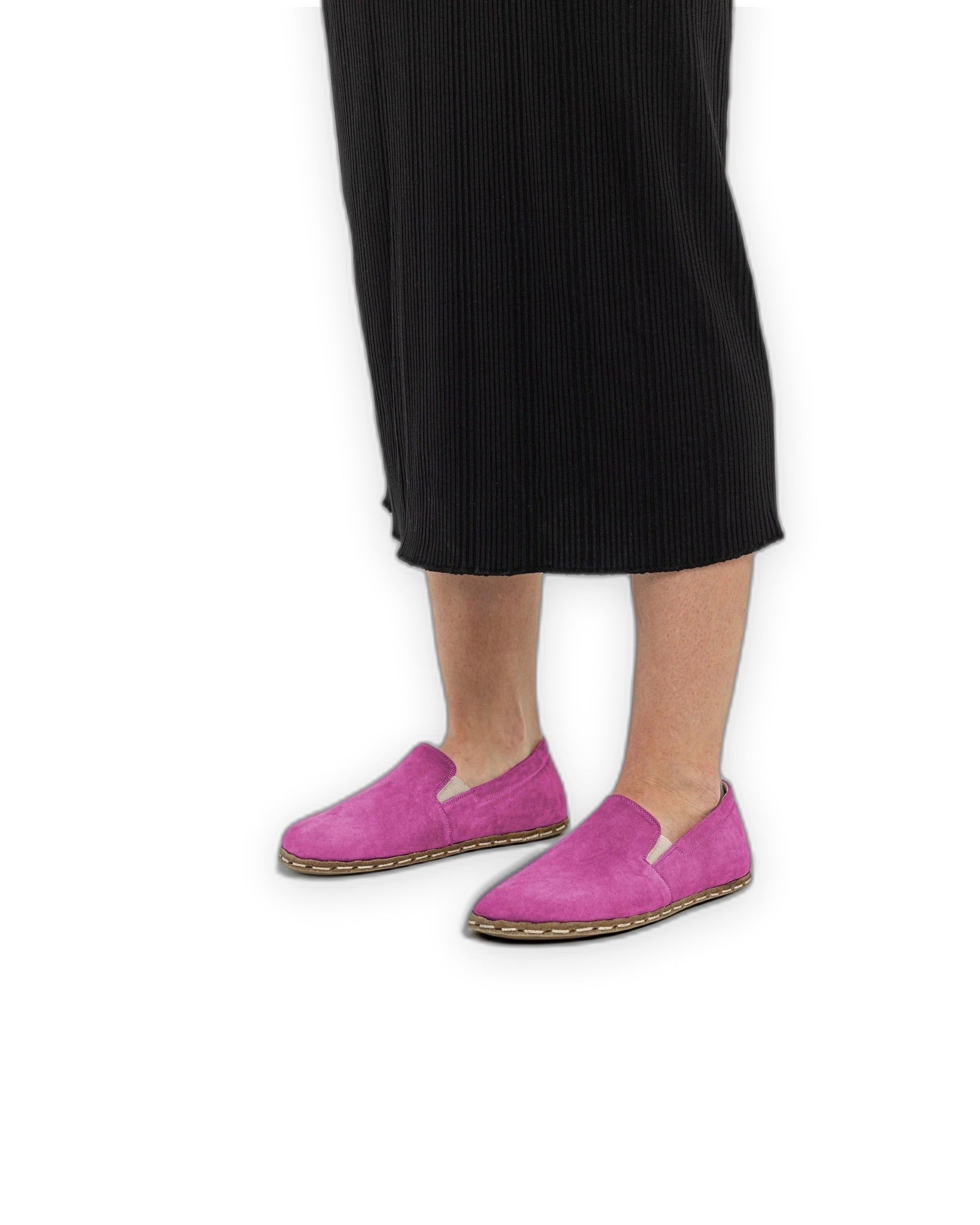 Top view Pink Barefoot Shoes - Handcrafted Calf Leather | Bespoky