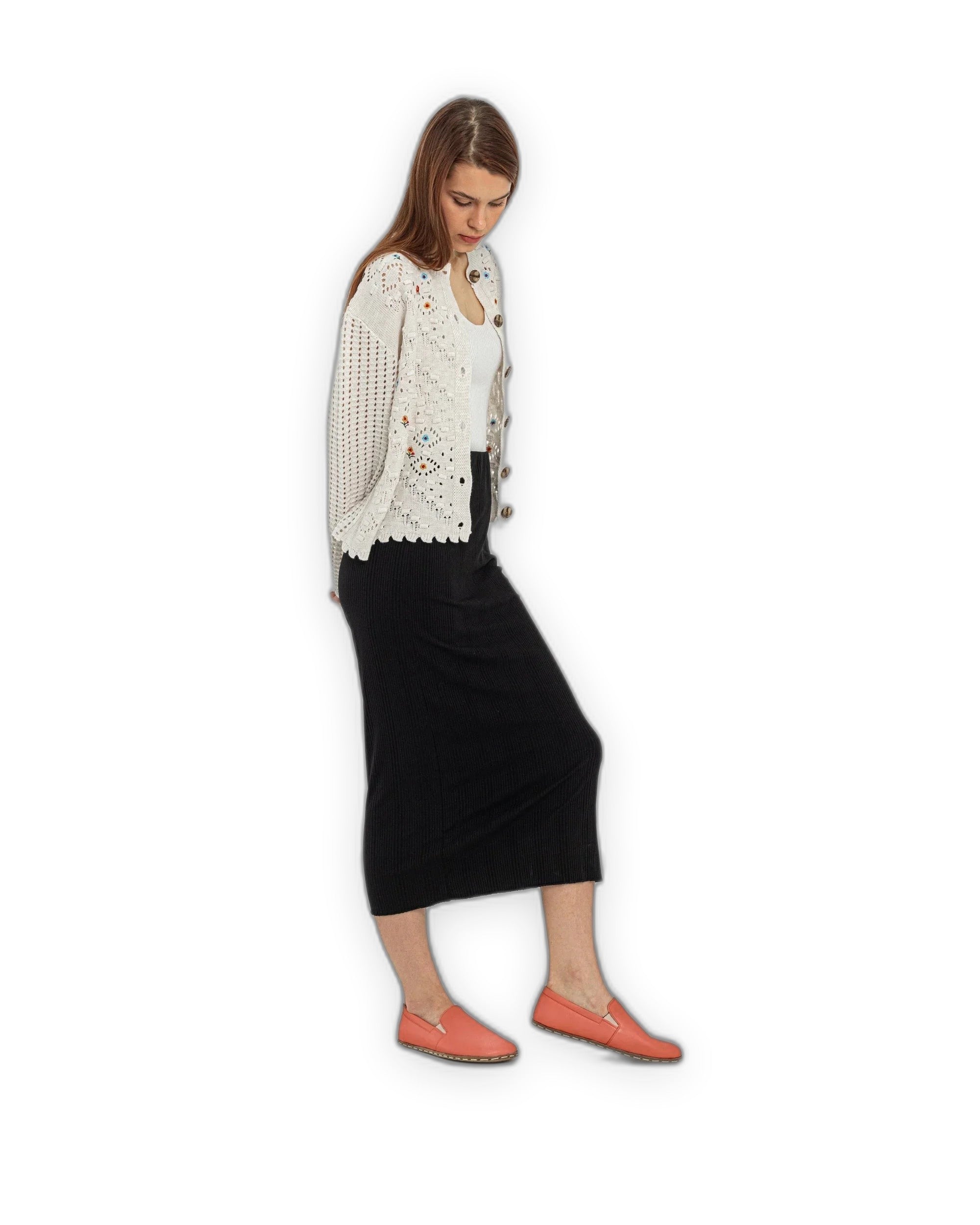 Back view Pomegranate Barefoot Shoes - Calf Leather Handcrafted | Bespoky