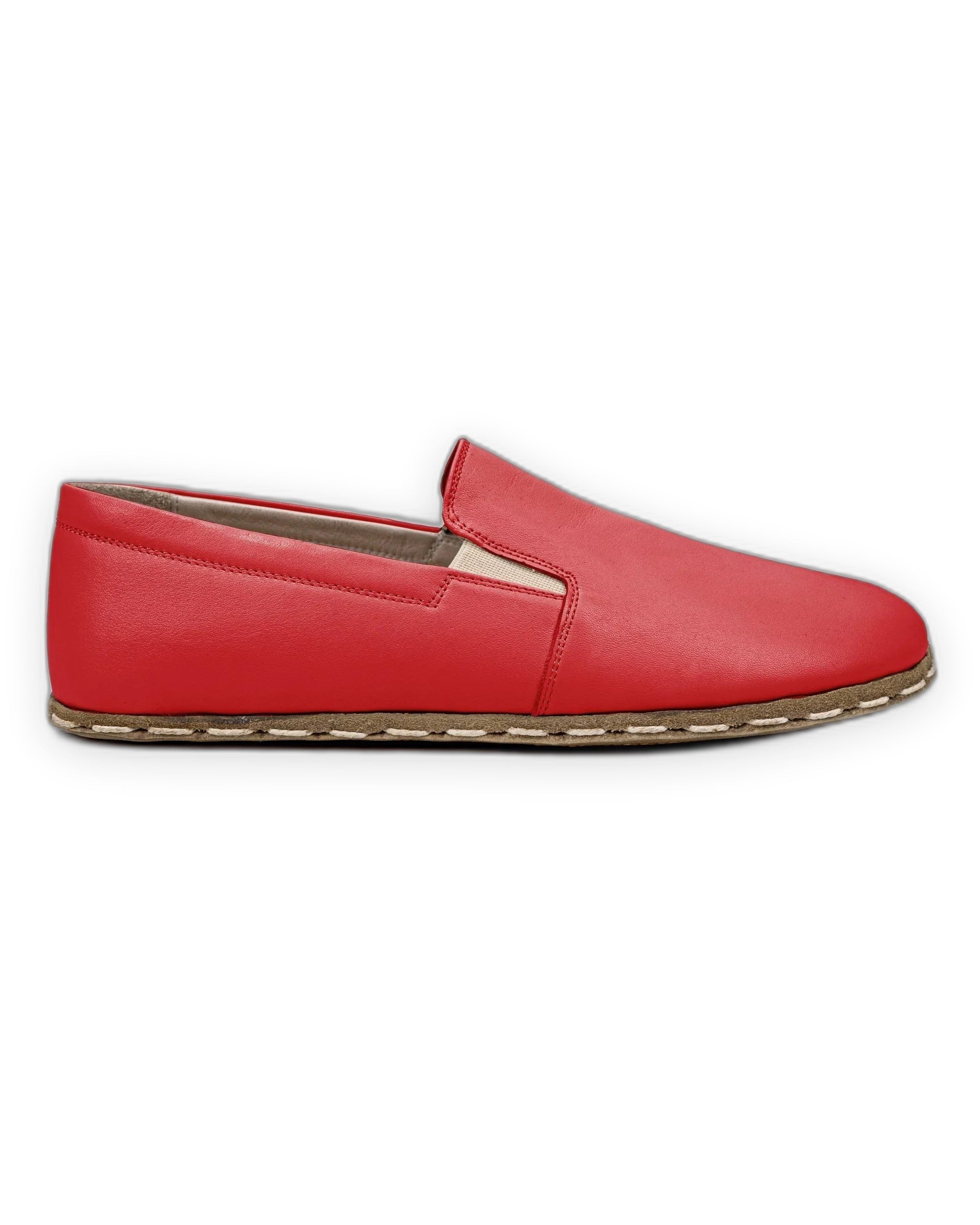 Side view Red Barefoot Shoes - Calf Leather Zero Drop | Bespoky