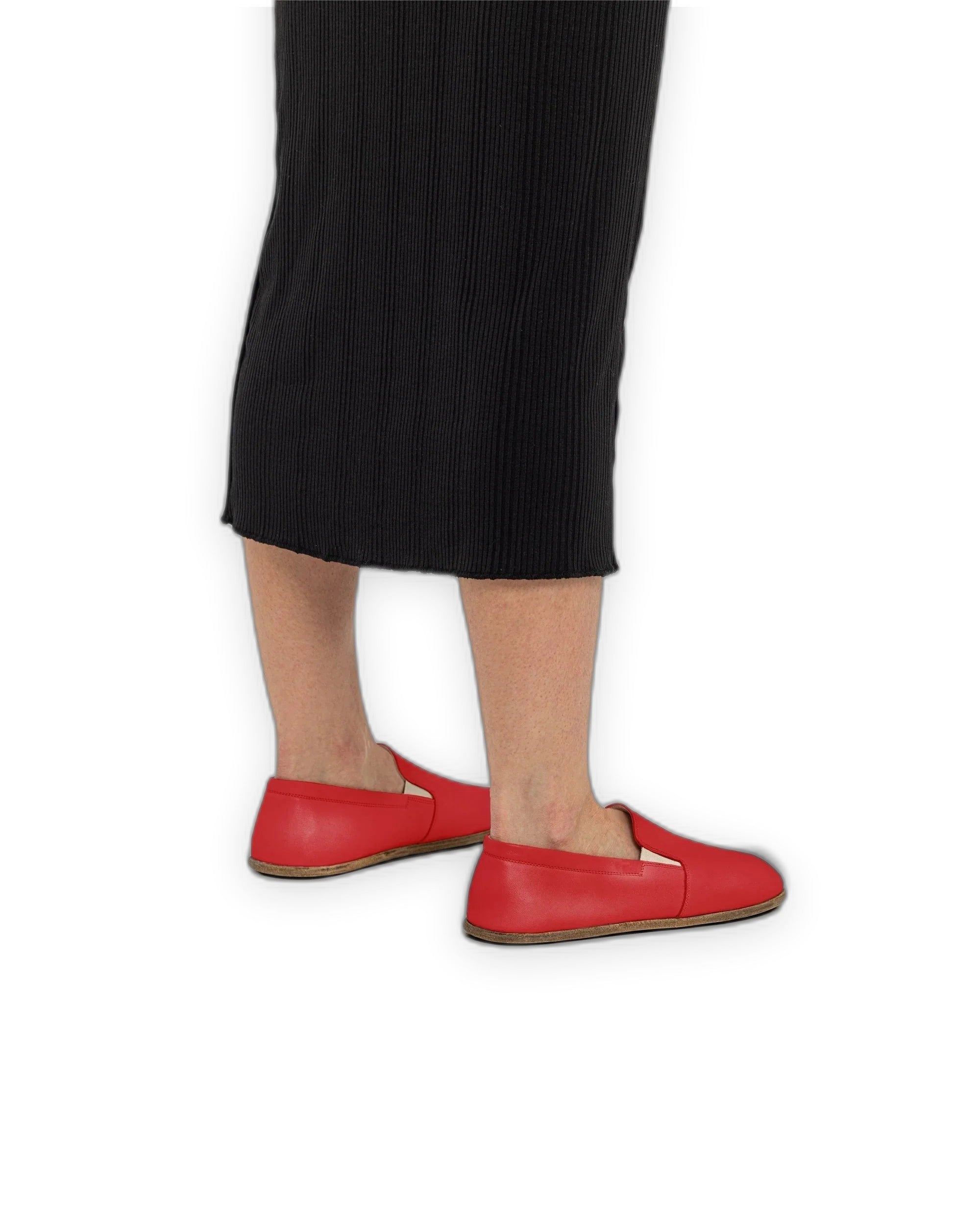 Detail Red Barefoot Shoes - Handcrafted Calf Leather Turkey | Bespoky