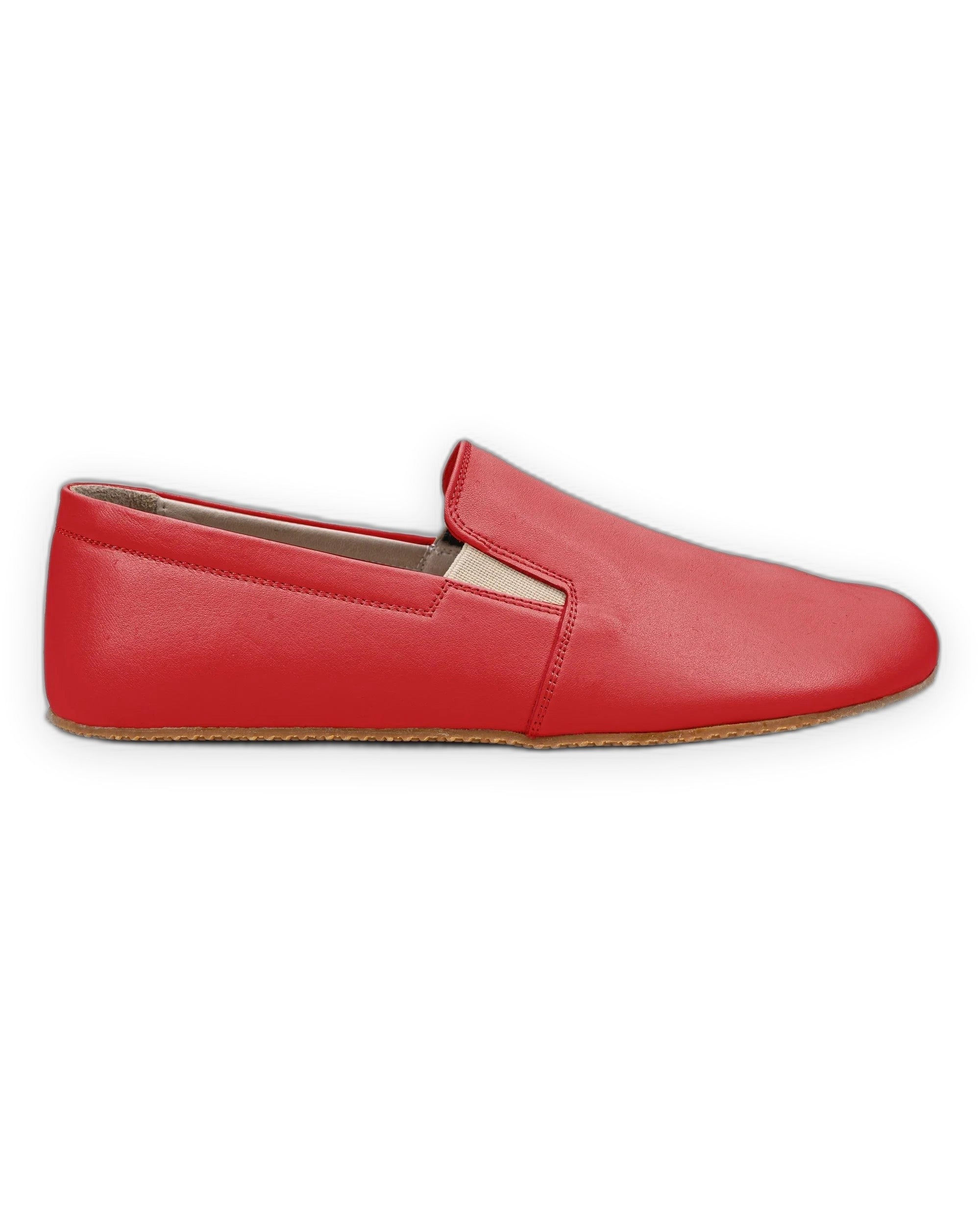 Side view Red Barefoot Shoes - Calf Leather Zero Drop | Bespoky