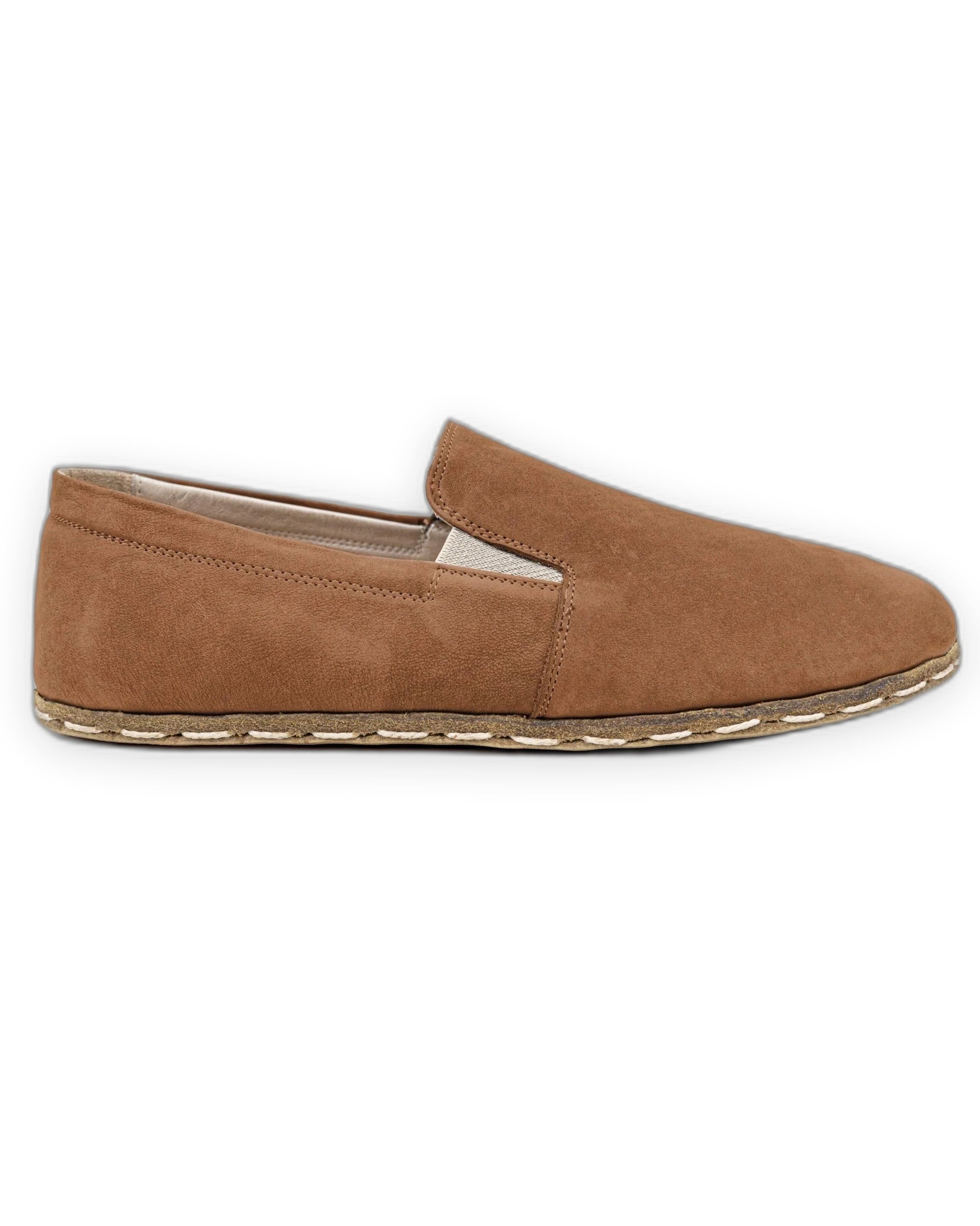 Side view Tan Barefoot Shoes - Calf Leather Zero Drop | Bespoky