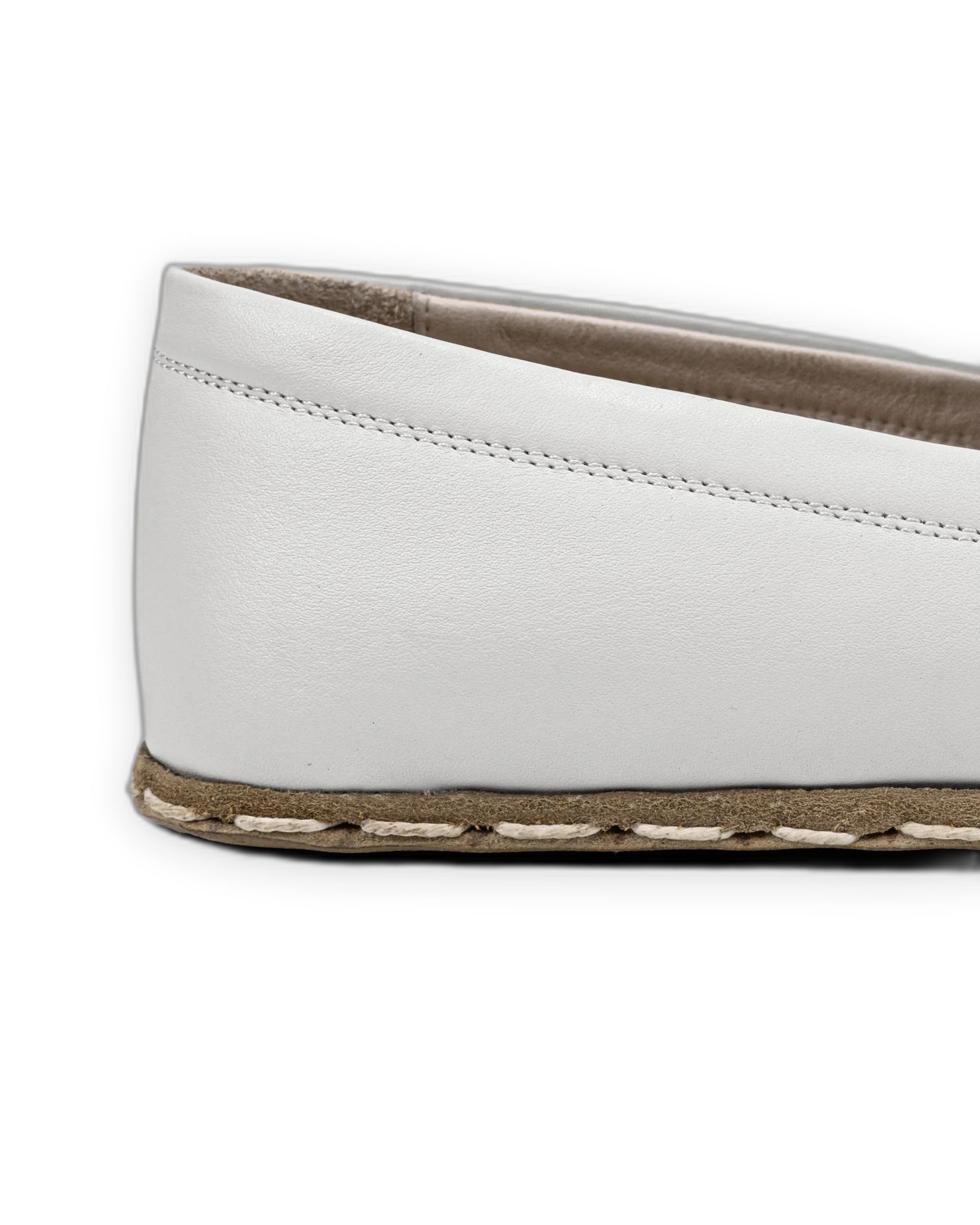 Sole detail White Barefoot Shoes - Zero Drop Calf Leather | Bespoky