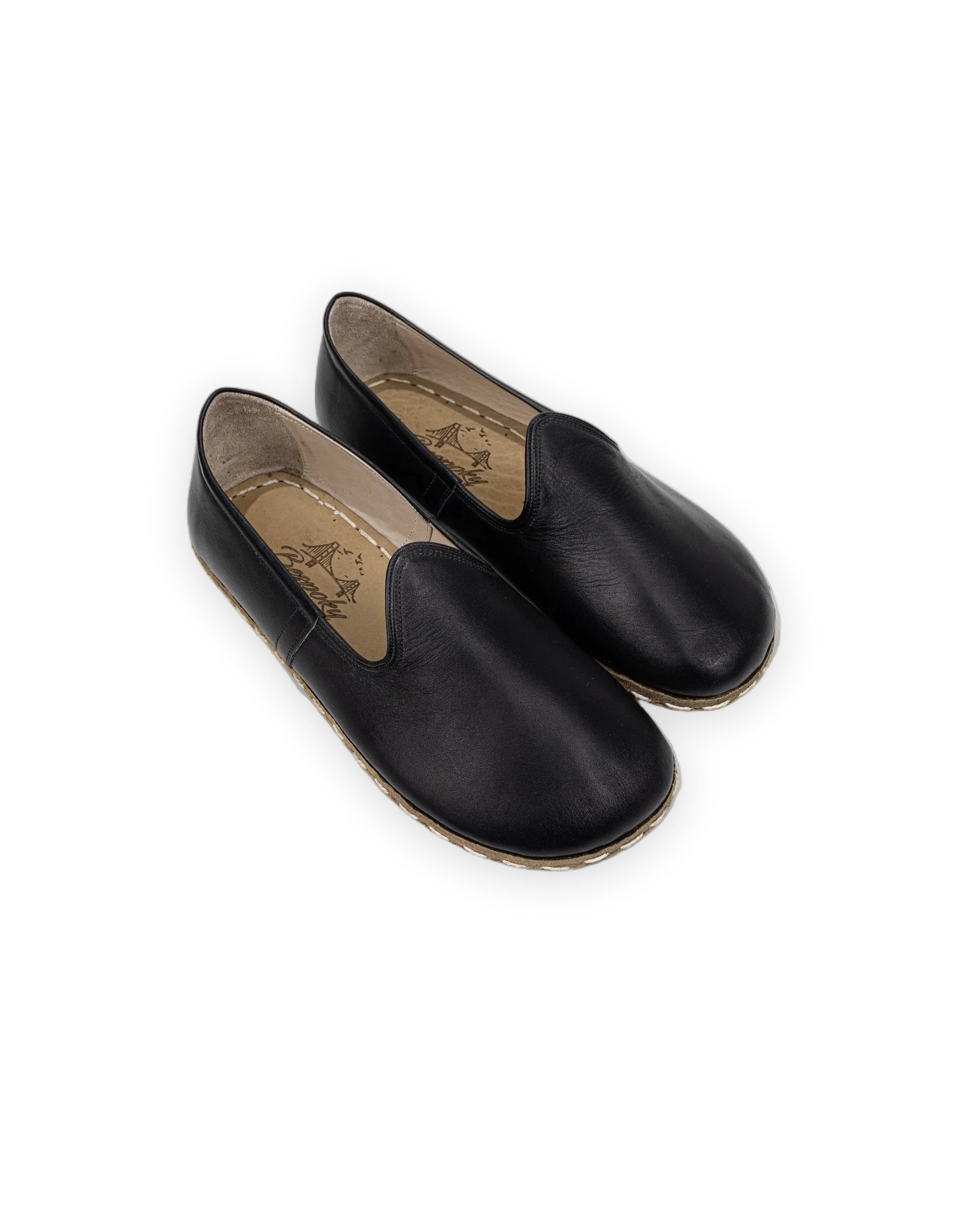 Men's Black Barefoot Yemeni - Handcrafted Calf Leather Wide Toe Box | Bespoky