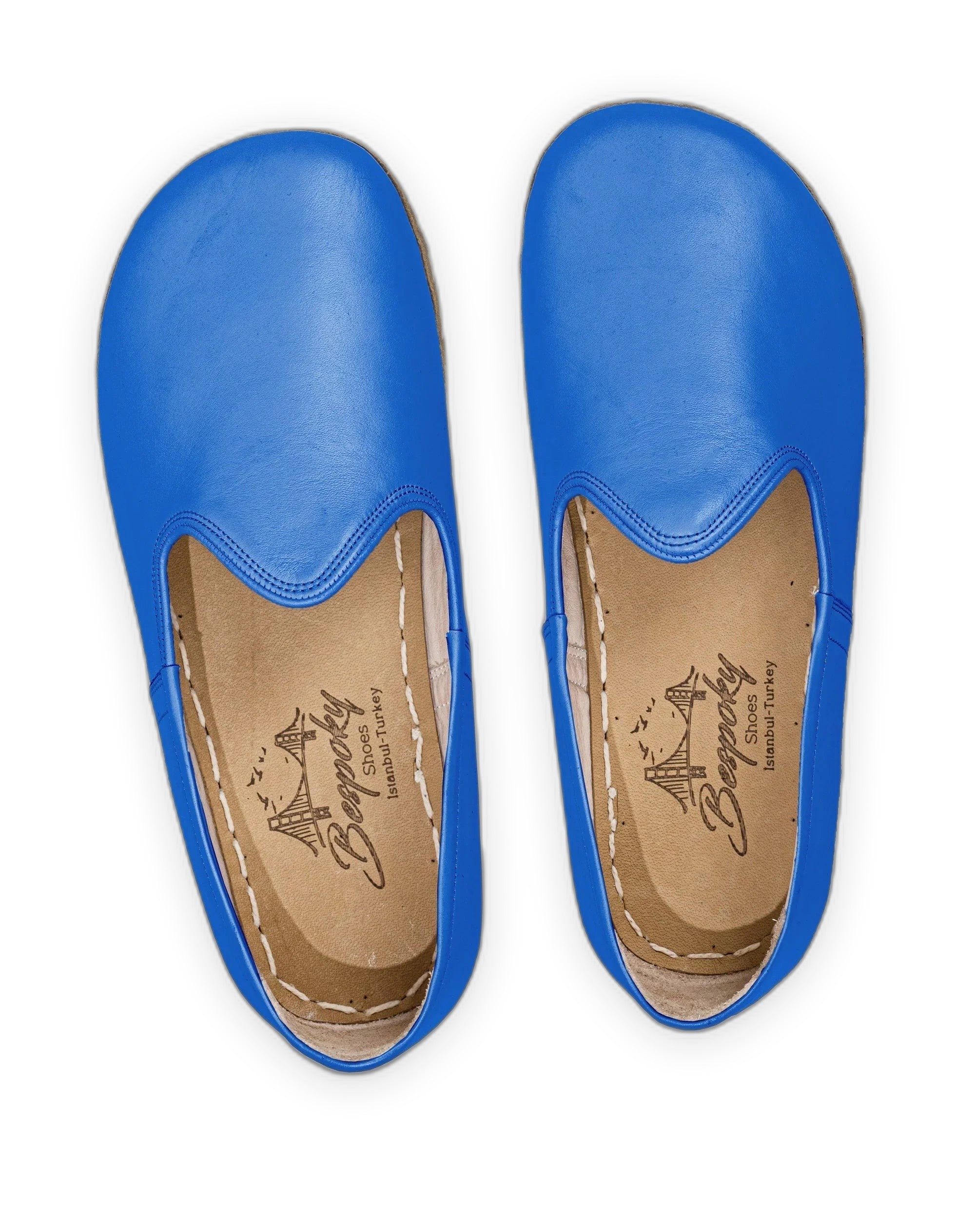 Side view Blue Barefoot Yemeni - Calf Leather Zero Drop | Bespoky