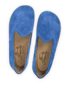 Side view Blue Suede Barefoot Yemeni - Calf Leather Zero Drop | Bespoky