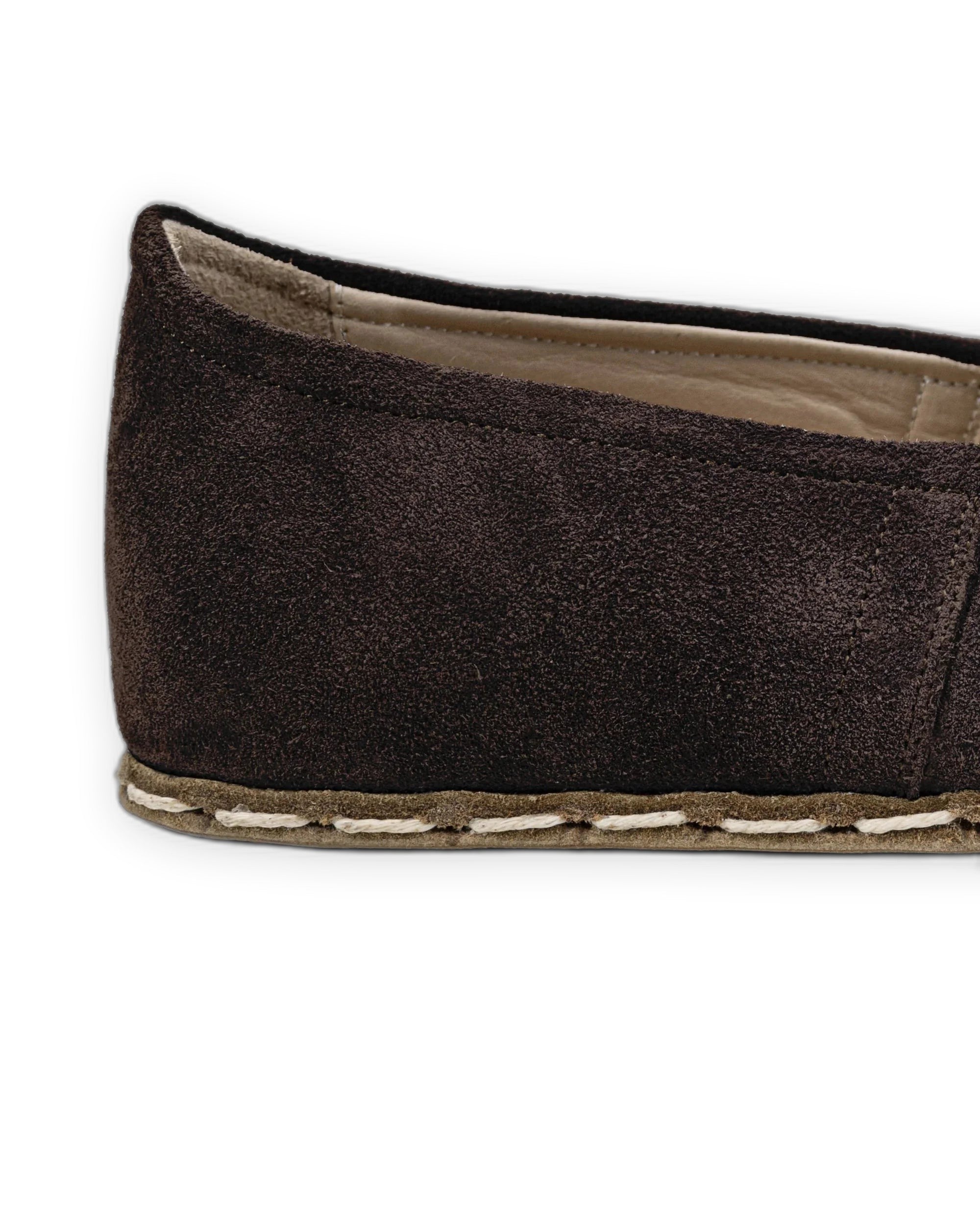 Top view Brown Suede Barefoot Yemeni - Handcrafted Calf Leather | Bespoky