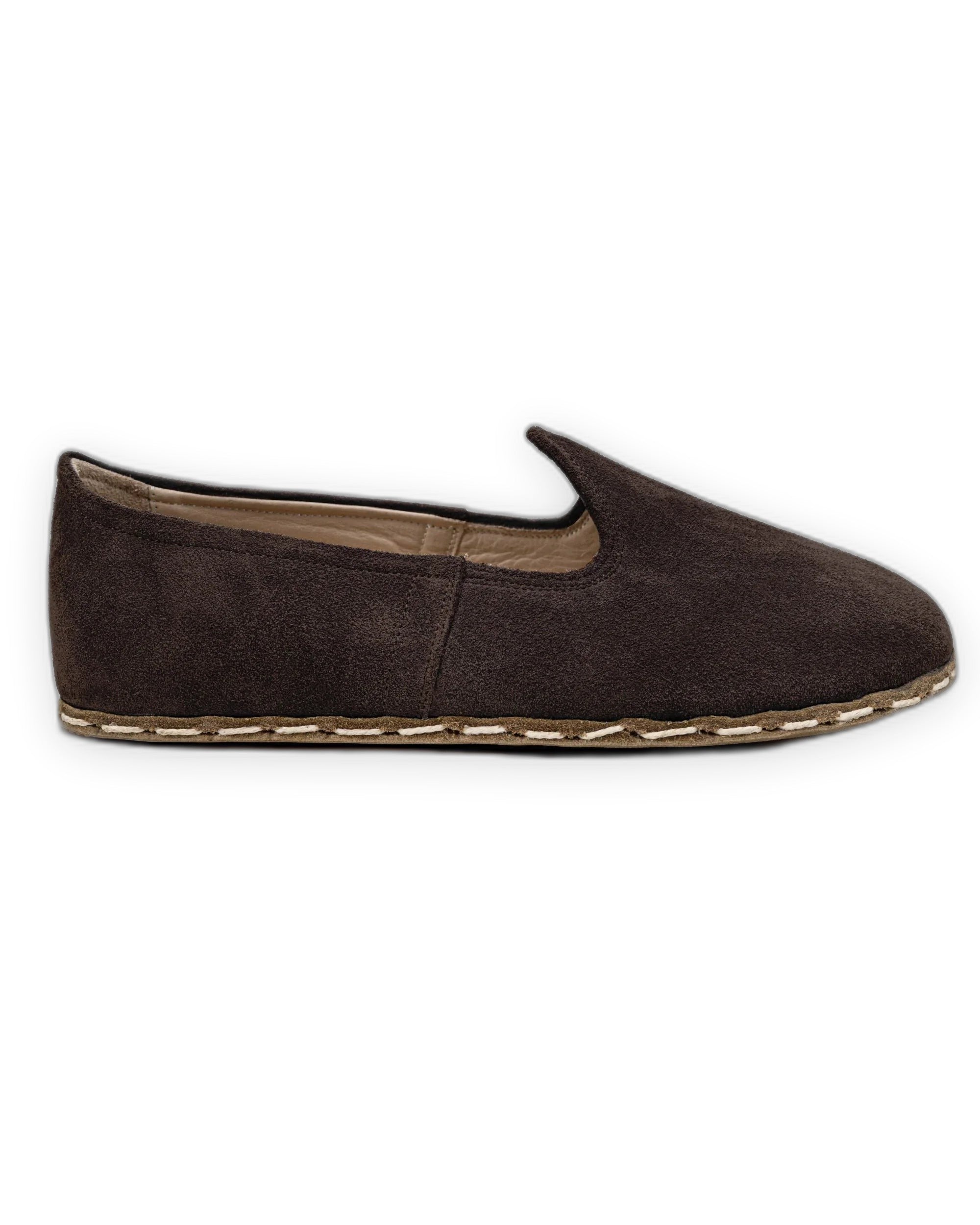 Pair Brown Suede Barefoot Yemeni - Barefoot Wide Toe Calf Leather | Bespoky