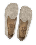 Side view Cream Suede Barefoot Yemeni - Calf Leather Zero Drop | Bespoky