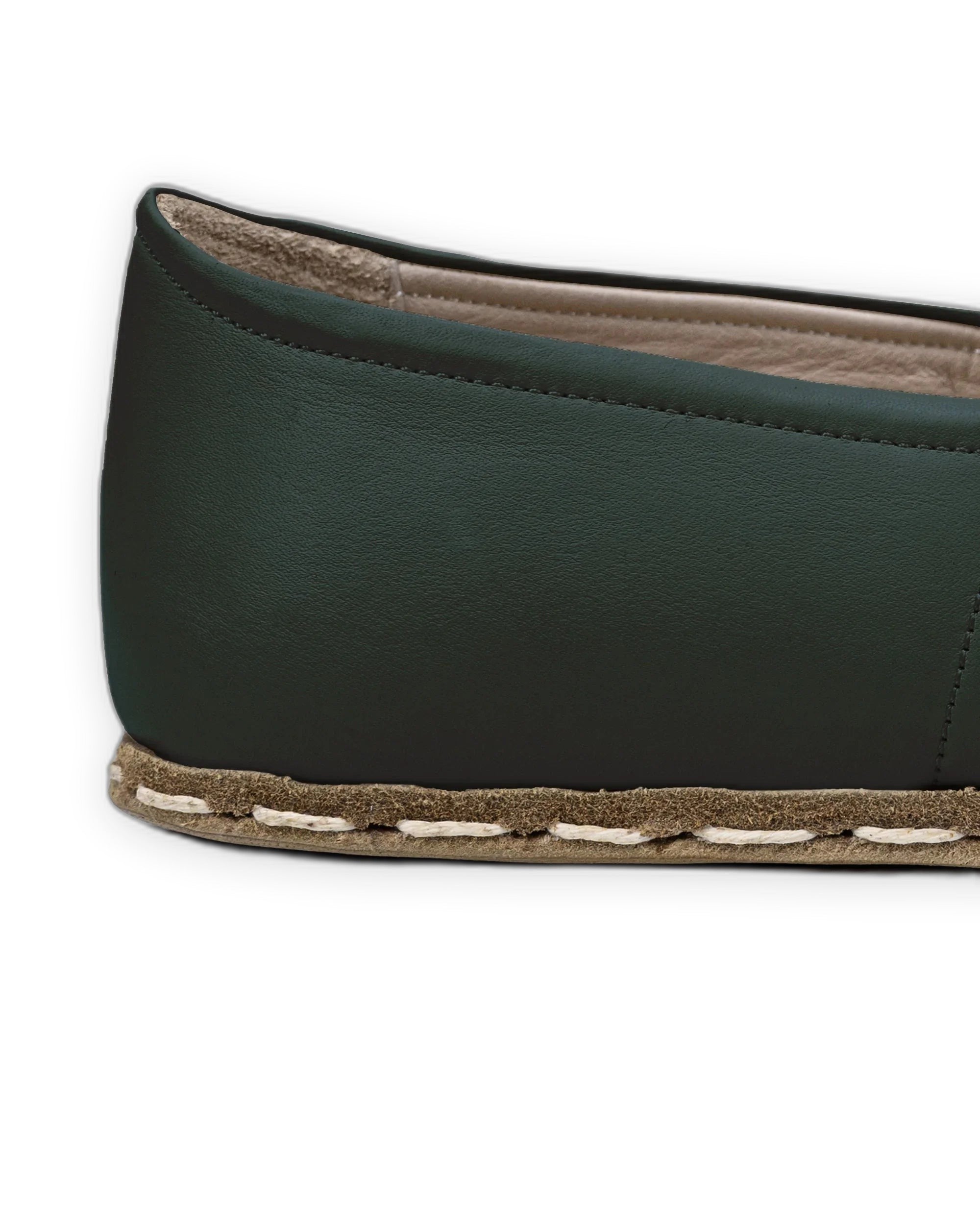 Top view Dark Green Barefoot Yemeni - Handcrafted Calf Leather | Bespoky