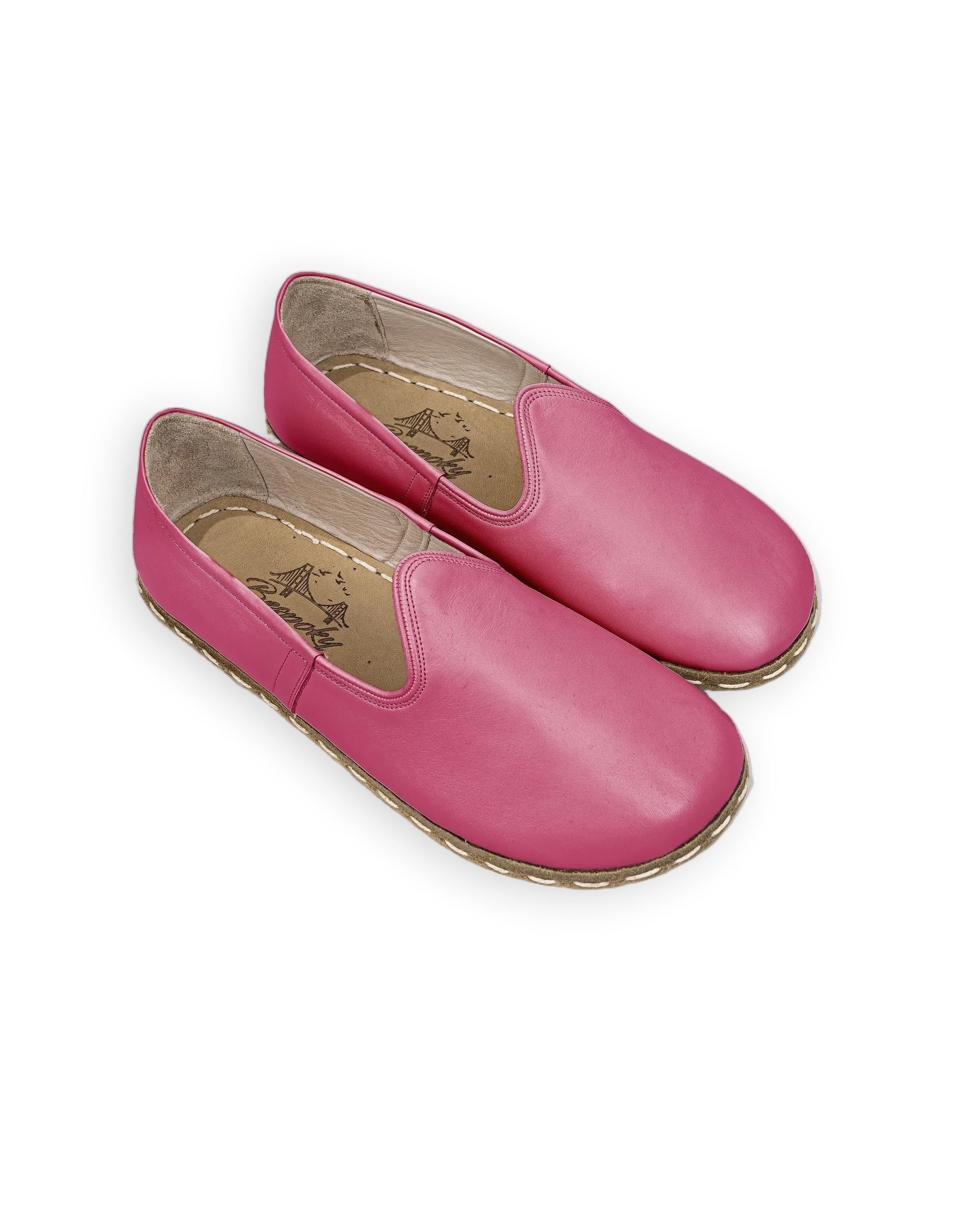 Men's Fuchsia Barefoot Yemeni - Handcrafted Calf Leather Wide Toe Box | Bespoky