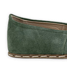 Top view Green Suede Barefoot Yemeni - Handcrafted Calf Leather | Bespoky