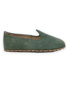 Pair Green Suede Barefoot Yemeni - Barefoot Wide Toe Calf Leather | Bespoky