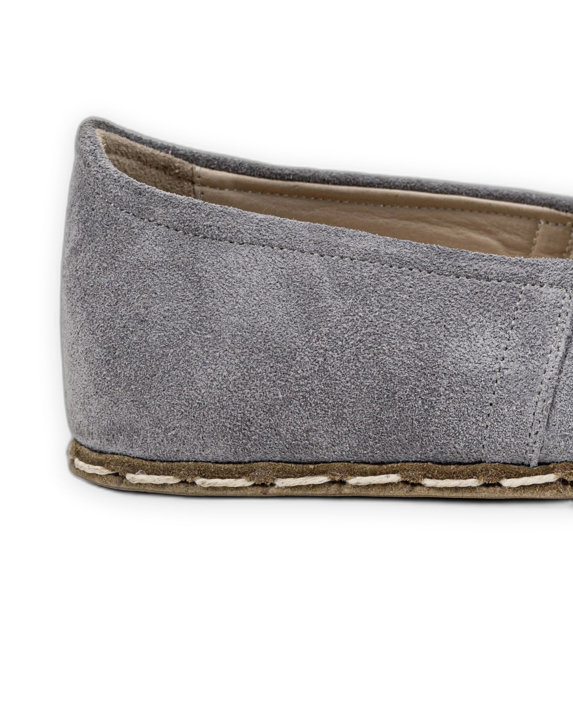 Top view Grey Suede Barefoot Yemeni - Handcrafted Calf Leather | Bespoky