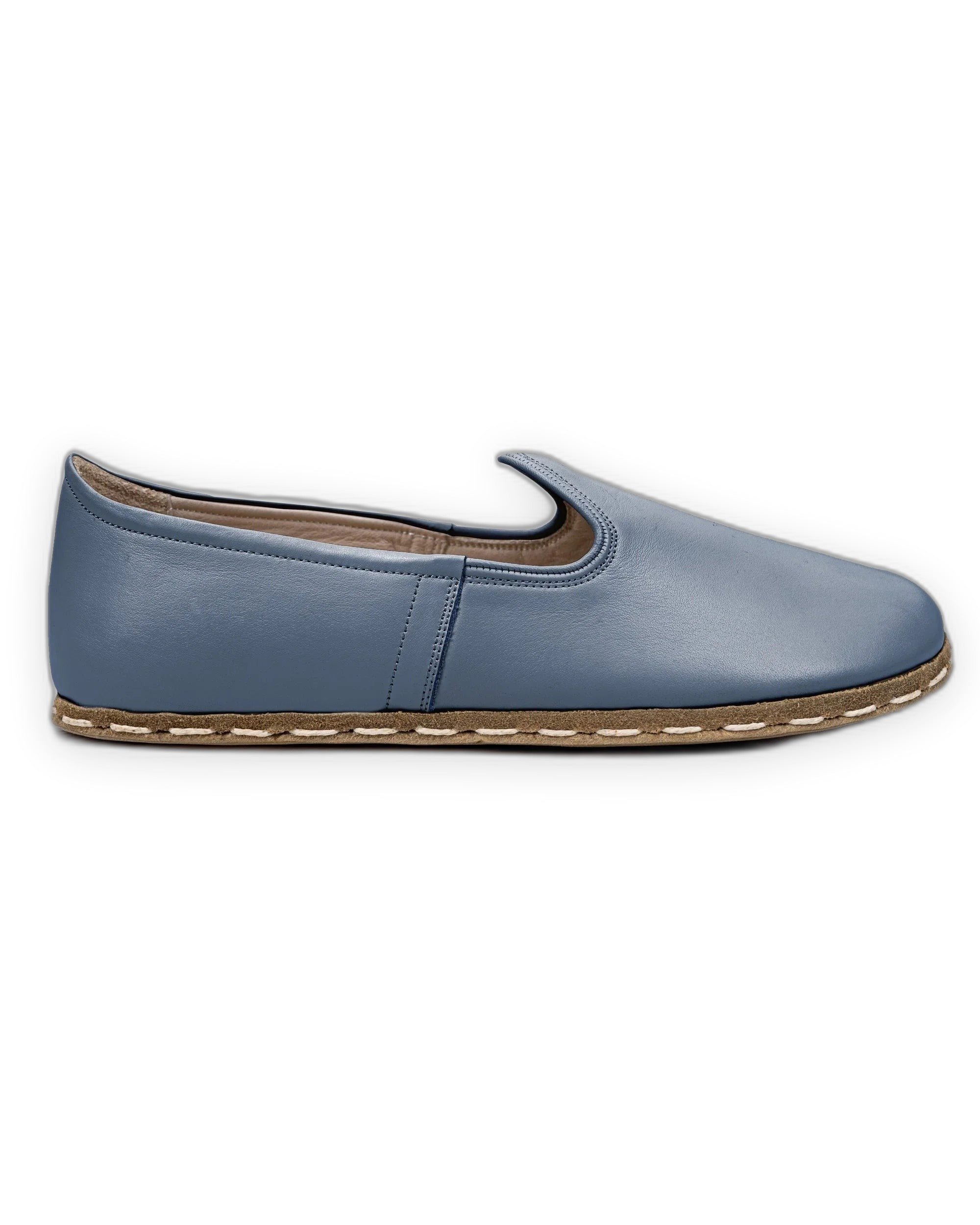 Side view Jean Blue Barefoot Yemeni - Calf Leather Zero Drop | Bespoky
