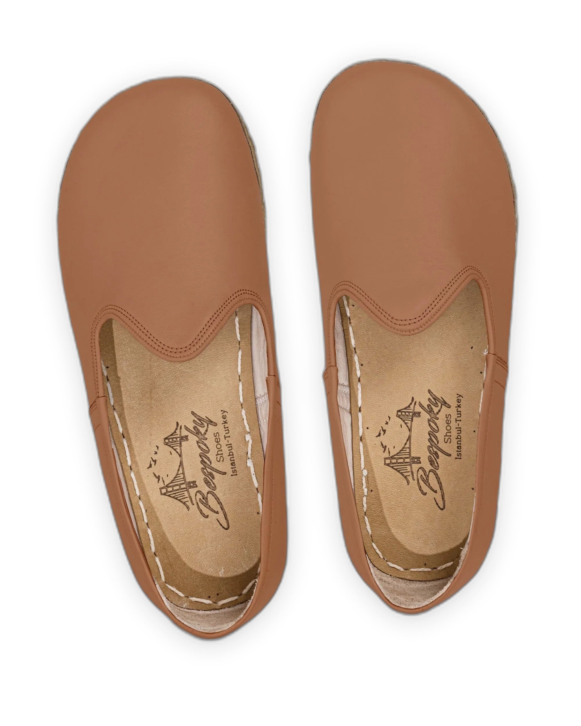 Detail Tan Barefoot Yemeni - Handcrafted Calf Leather Turkey | Bespoky