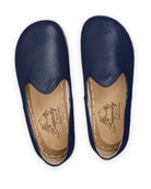 Side view Navy Blue Barefoot Yemeni - Calf Leather Zero Drop | Bespoky