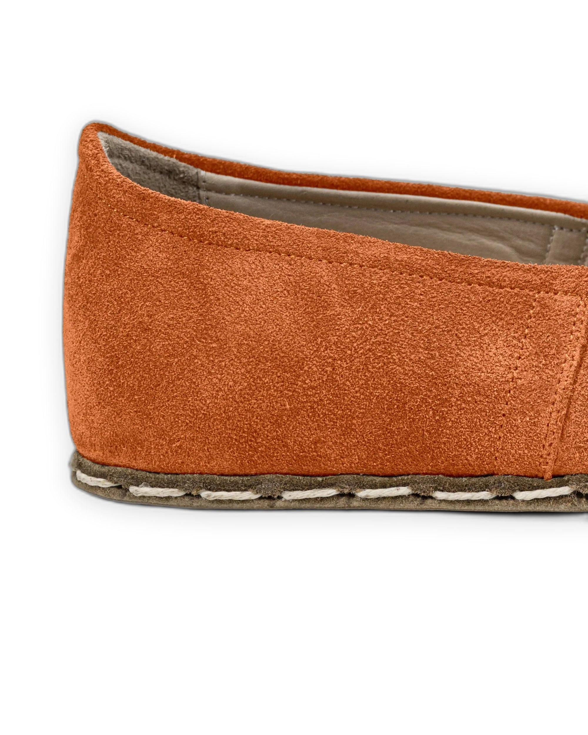 Top view Orange Suede Barefoot Yemeni - Handcrafted Calf Leather | Bespoky