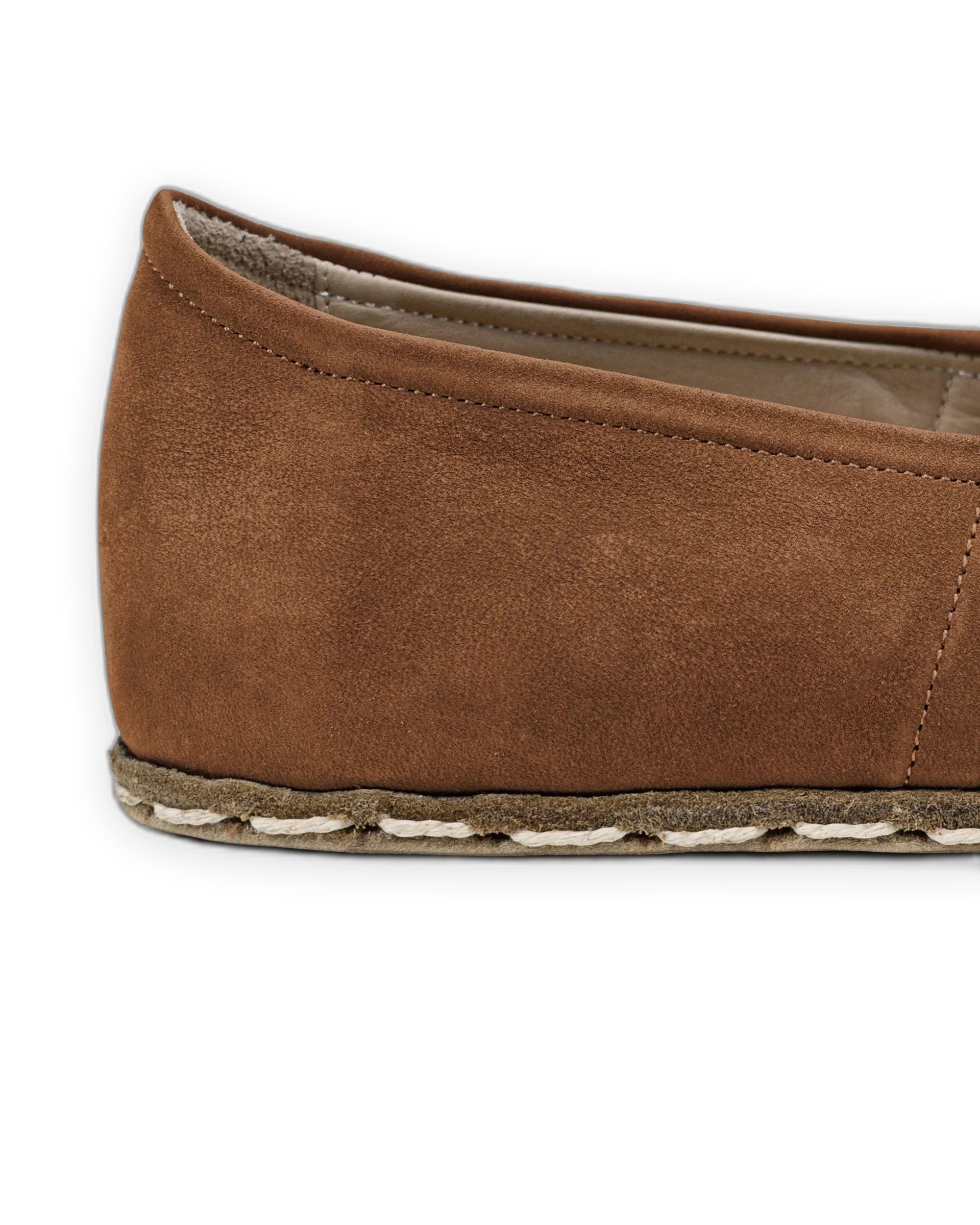 Top view Tan Nubuck Barefoot Yemeni - Handcrafted Calf Leather | Bespoky