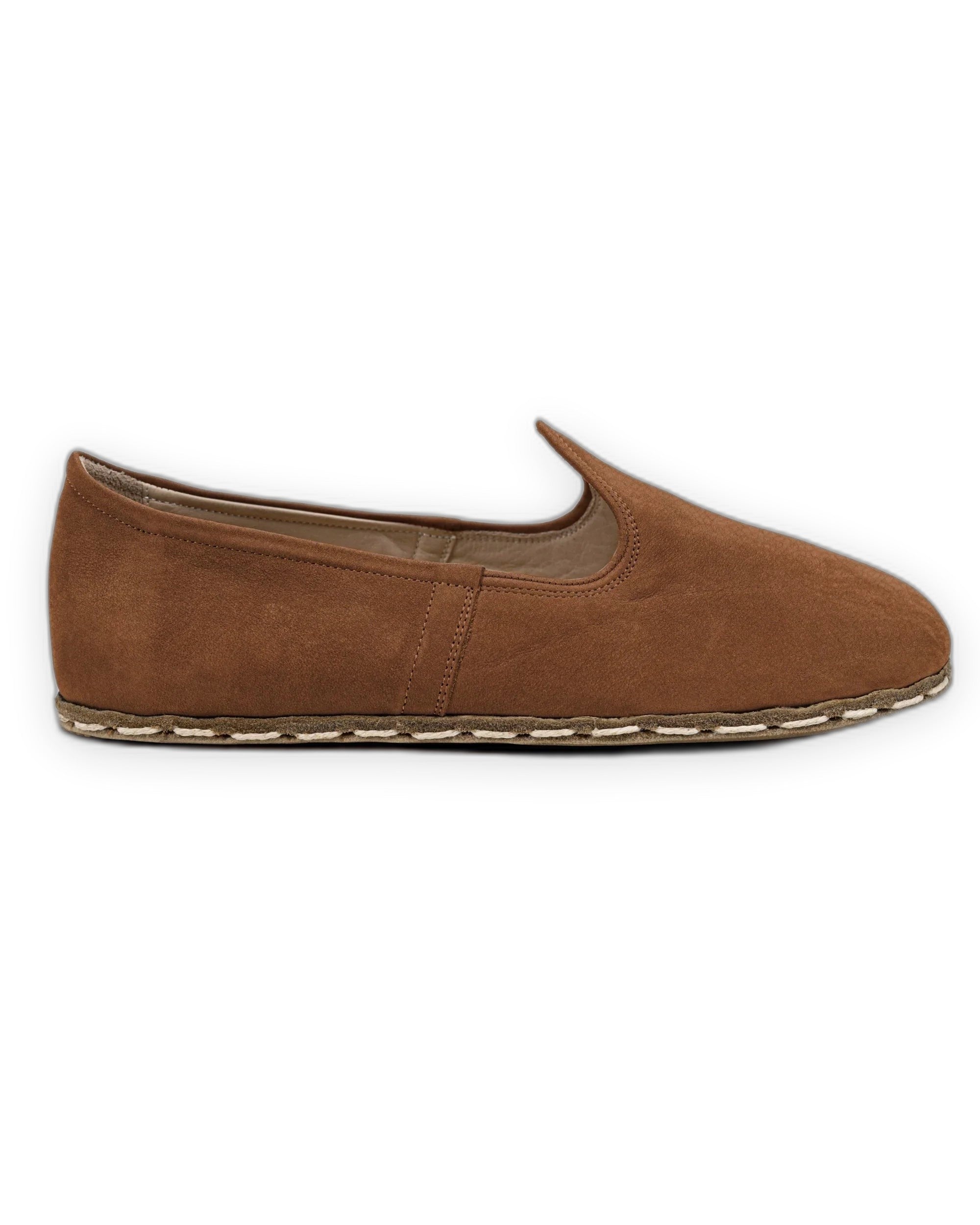 Pair Tan Nubuck Barefoot Yemeni - Barefoot Wide Toe Calf Leather | Bespoky