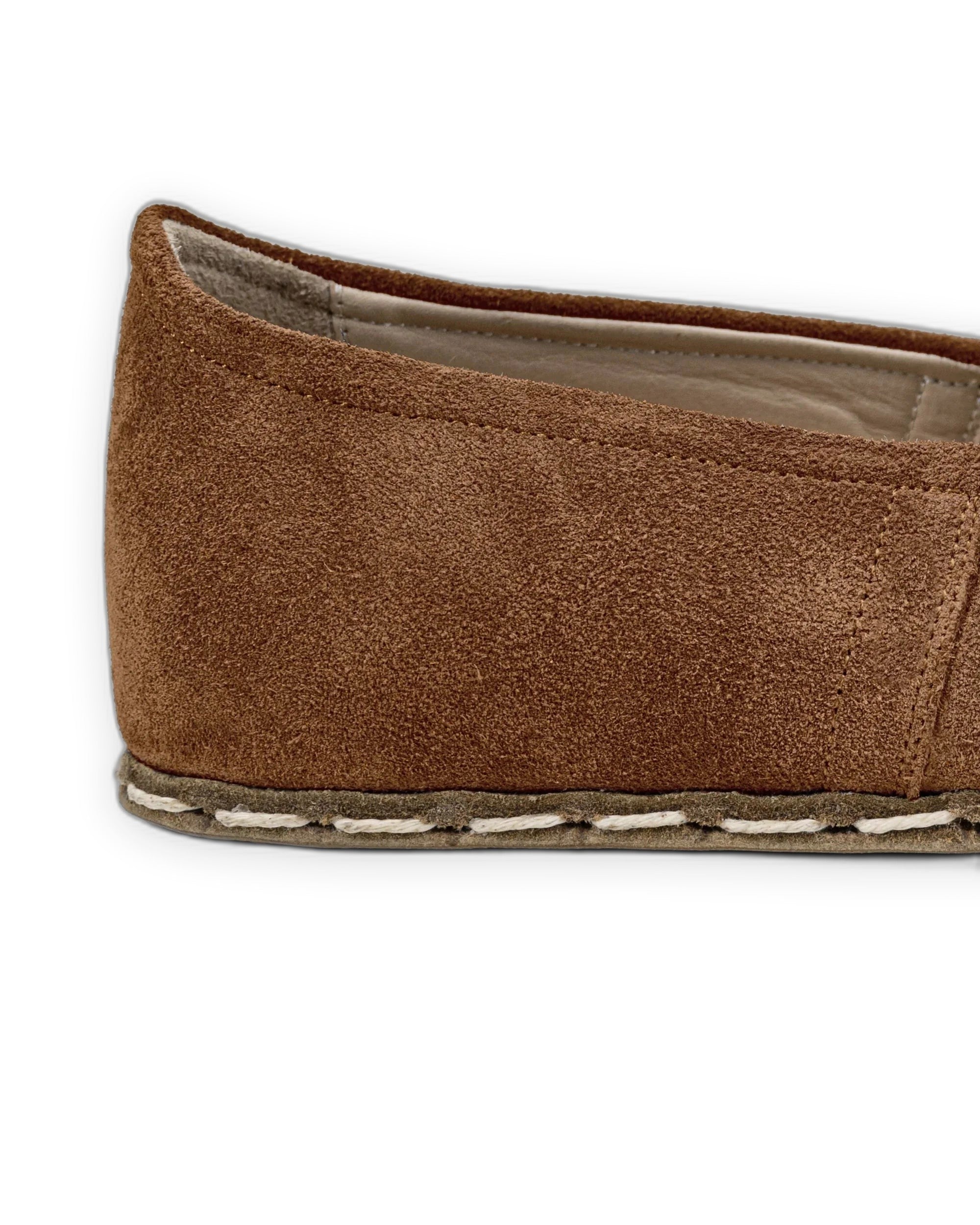 Top view Tan Suede Barefoot Yemeni - Handcrafted Calf Leather | Bespoky