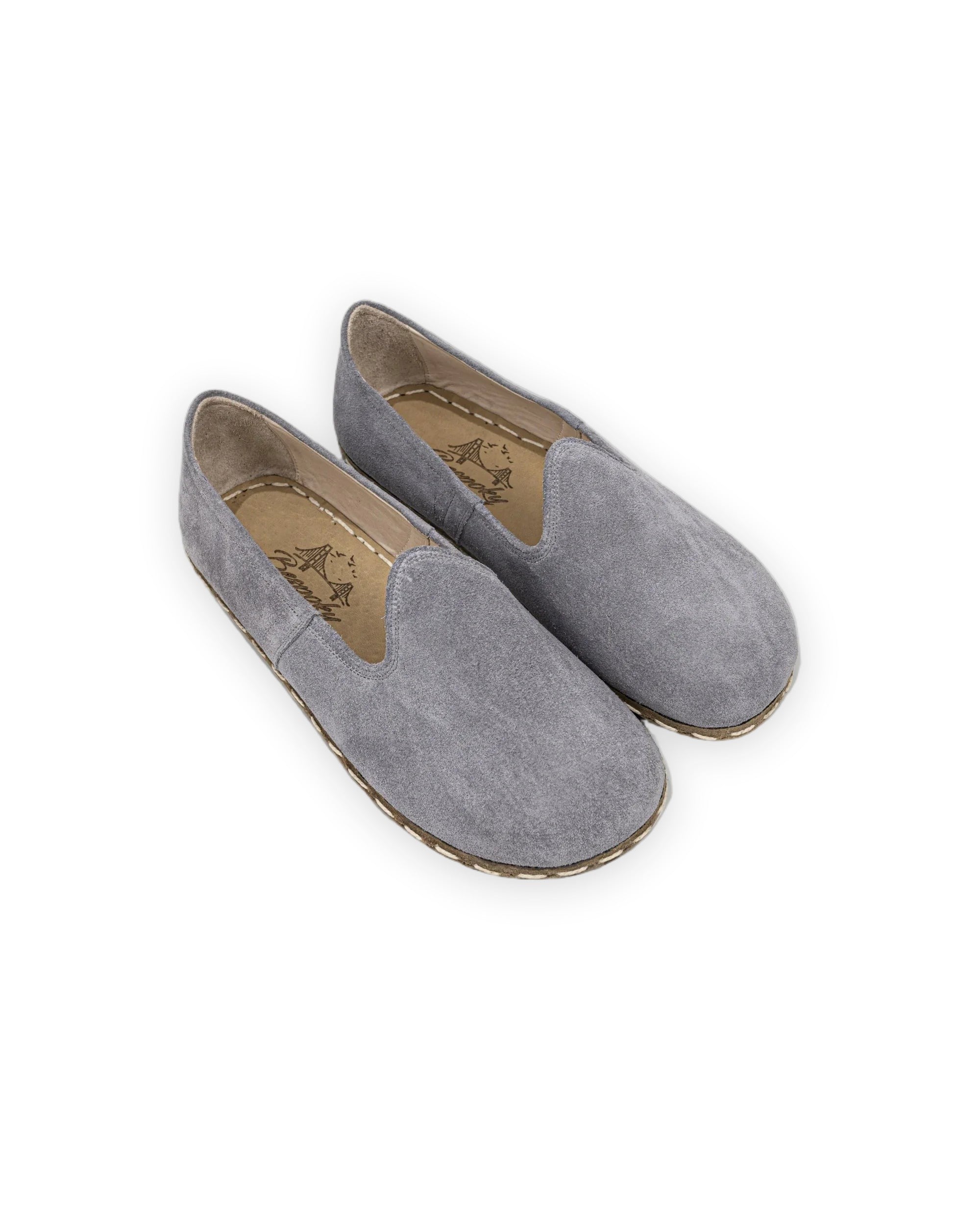 Women's Grey Barefoot Yemeni - Handcrafted Calf Leather Wide Toe Box | Bespoky