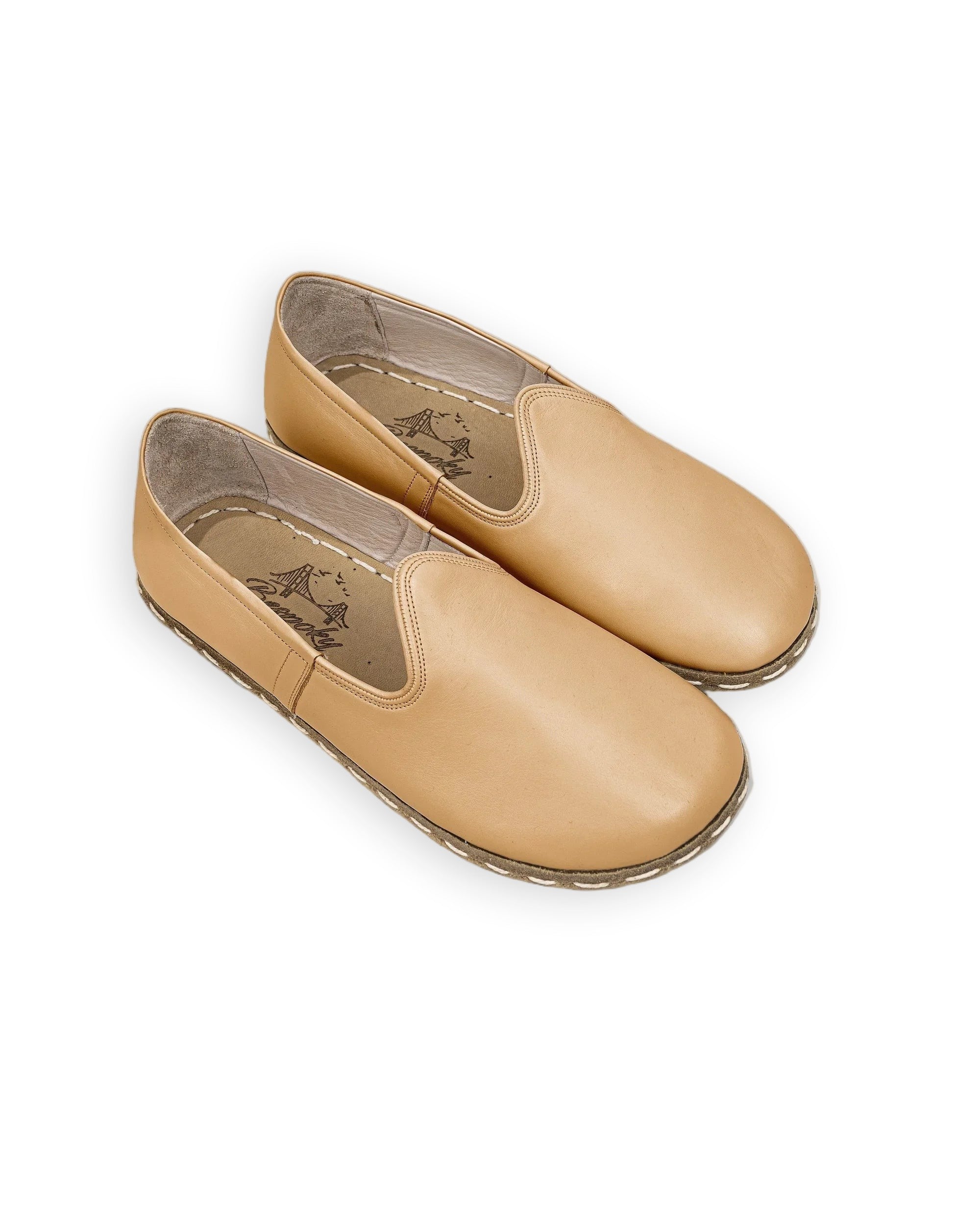 Women's Melon Yellow Barefoot Yemeni - Handcrafted Calf Leather Wide Toe Box | Bespoky