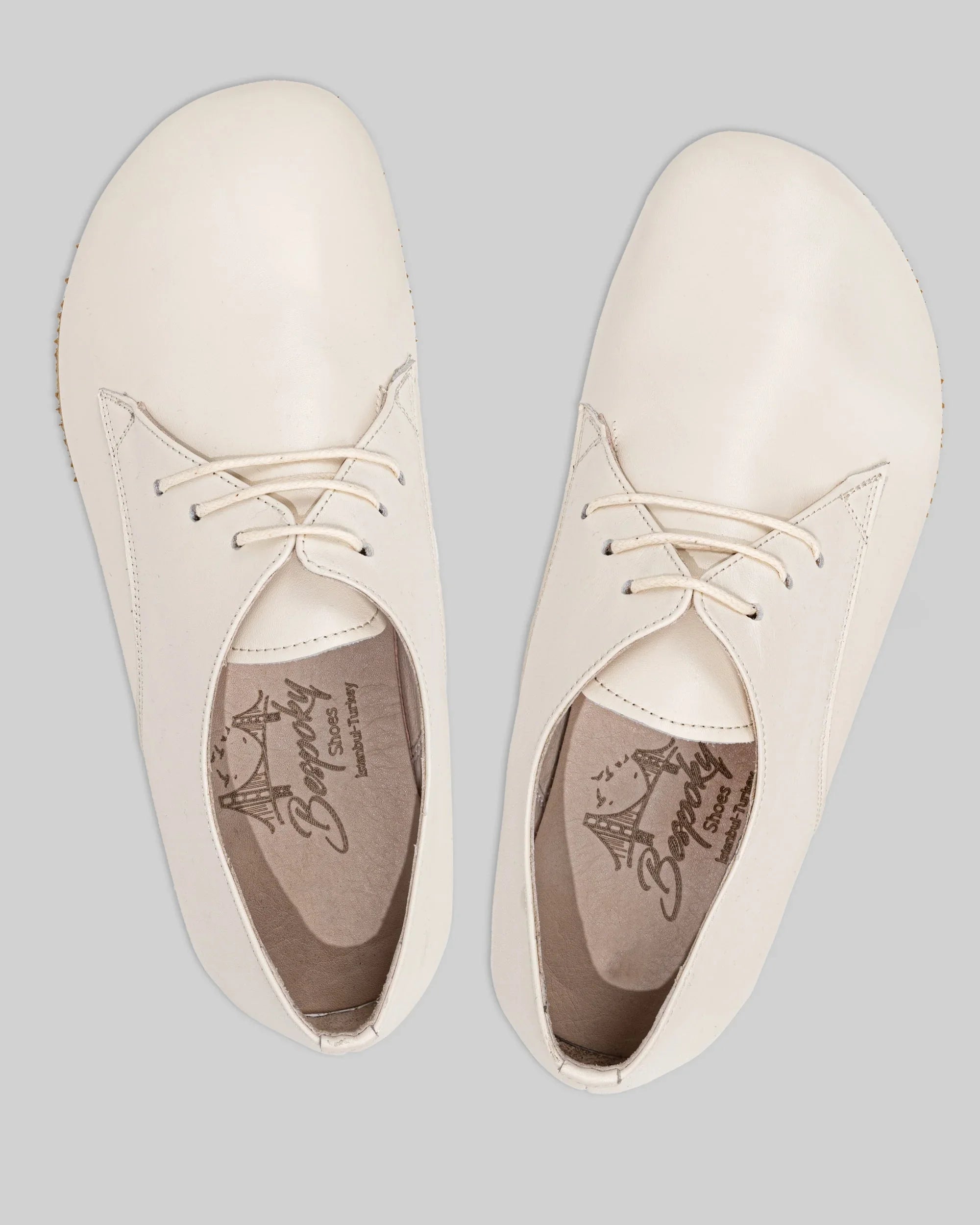 Detail Cream Oxford Shoes - Handcrafted Calf Leather Turkey | Bespoky