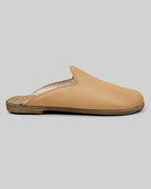 Pair Melon Yellow Shearling Slippers - Barefoot Wide Toe Calf Leather | Bespoky