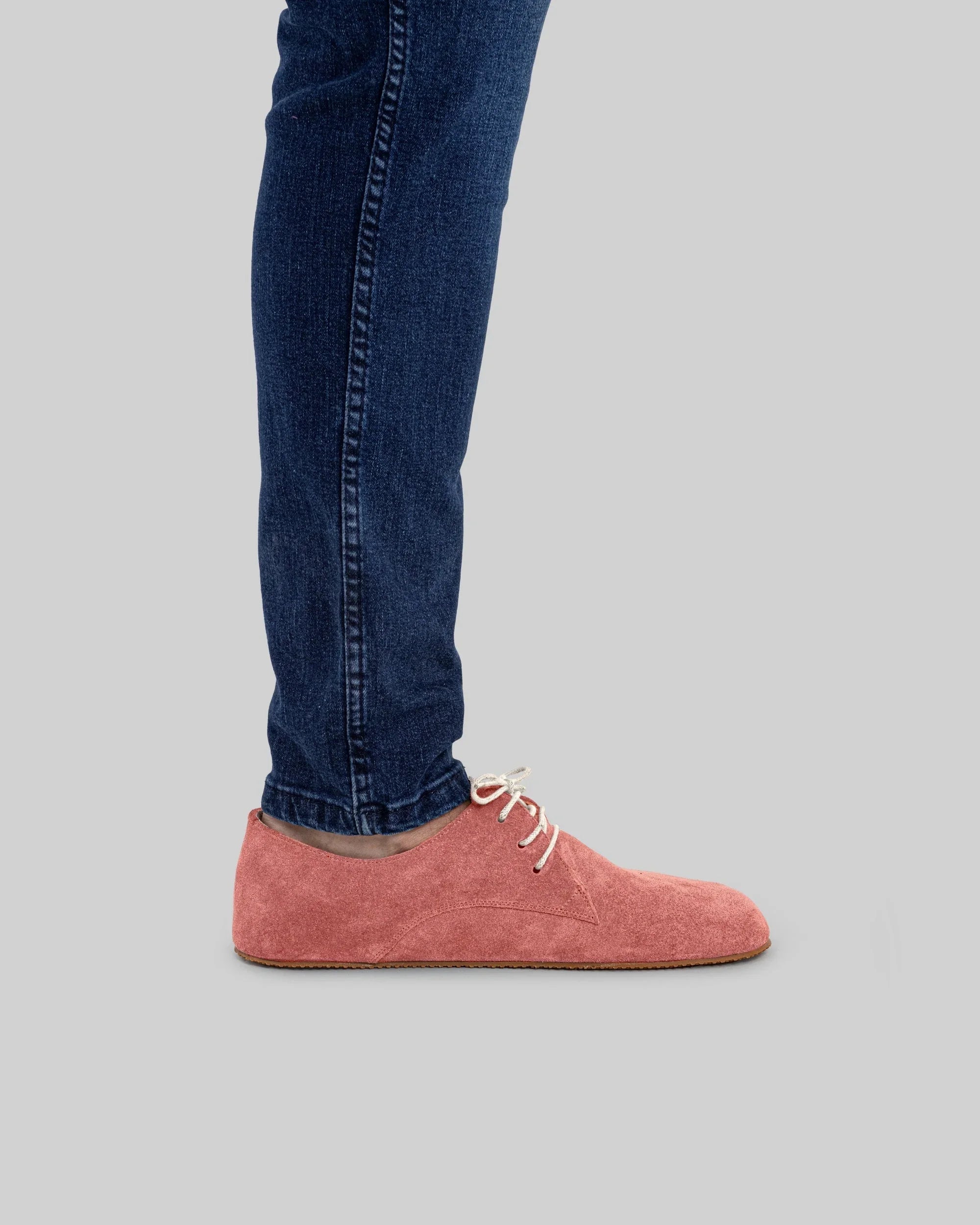 Pair Pink Oxford Shoes - Barefoot Wide Toe Calf Leather | Bespoky