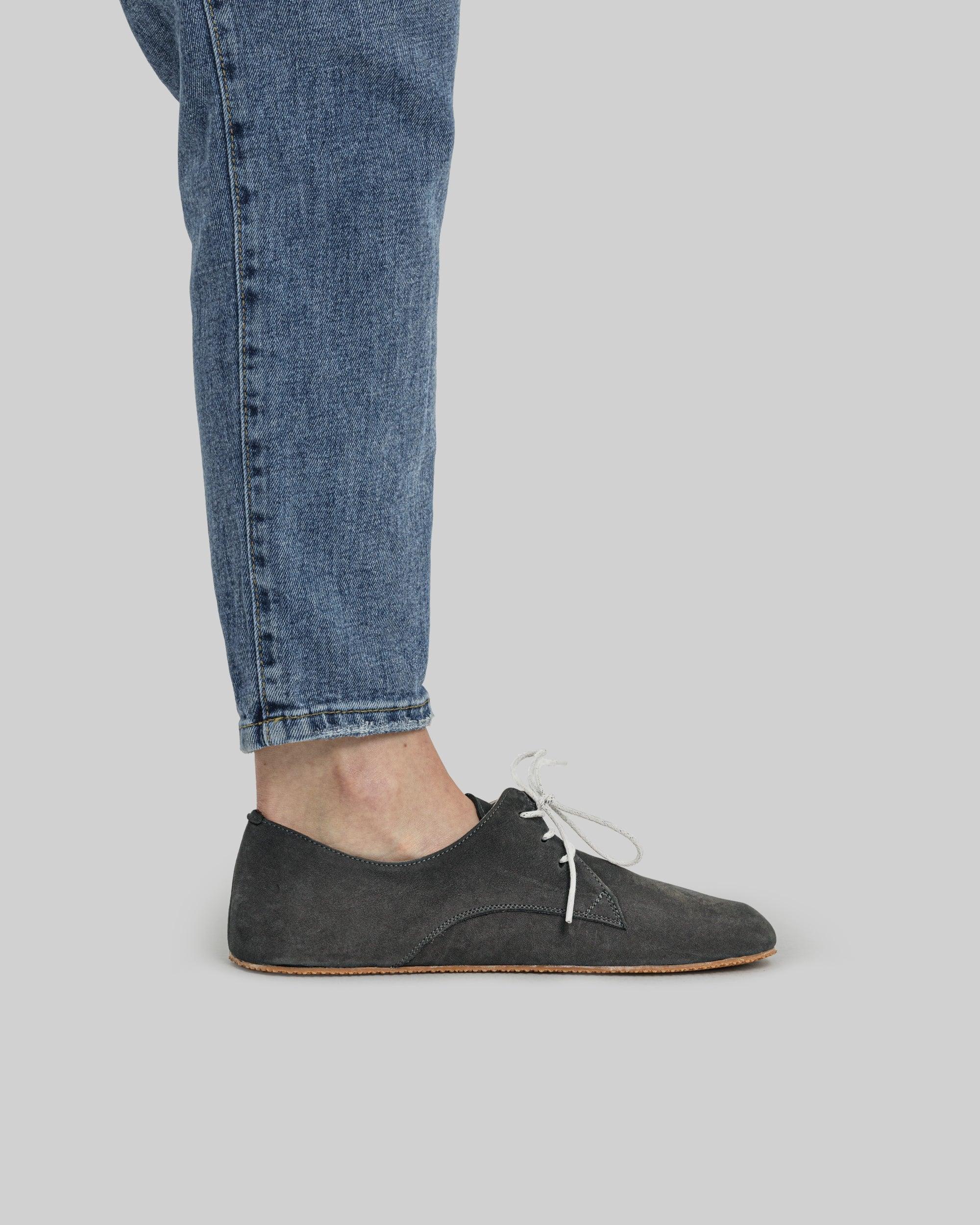 Back view Smoked Nubuck Oxford Shoes - Calf Leather Handcrafted | Bespoky