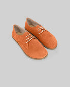 Women's Orange Oxford Shoes - Handcrafted Calf Leather Wide Toe Box | Bespoky