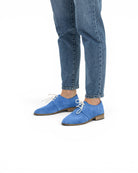 Top view Blue Pointed Toe Oxford - Handcrafted Calf Leather | Bespoky