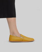 Close-up calf leather - Mustard Barefoot Shoes Detail | Bespoky