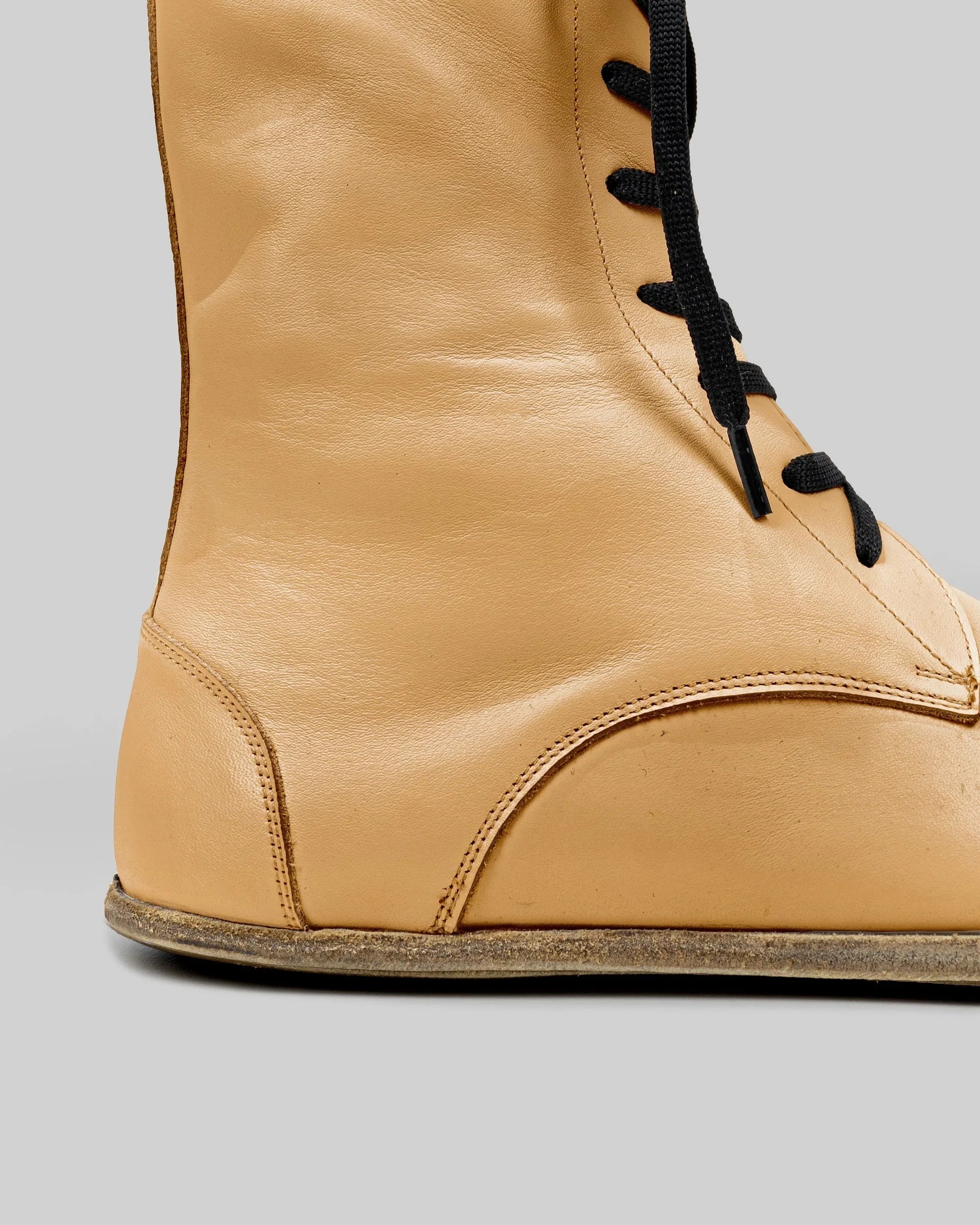 Side view Melon Yellow Barefoot Boot - Calf Leather Zero Drop | Bespoky