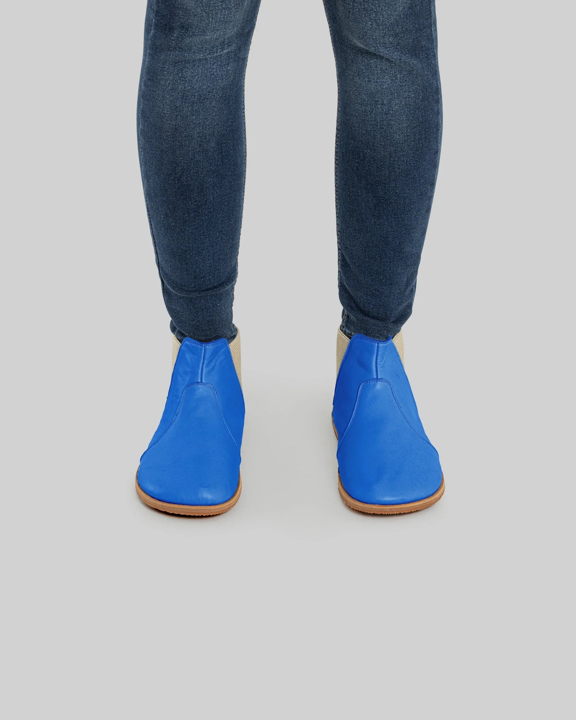 Top view Blue Chelsea Boots - Handcrafted Calf Leather | Bespoky