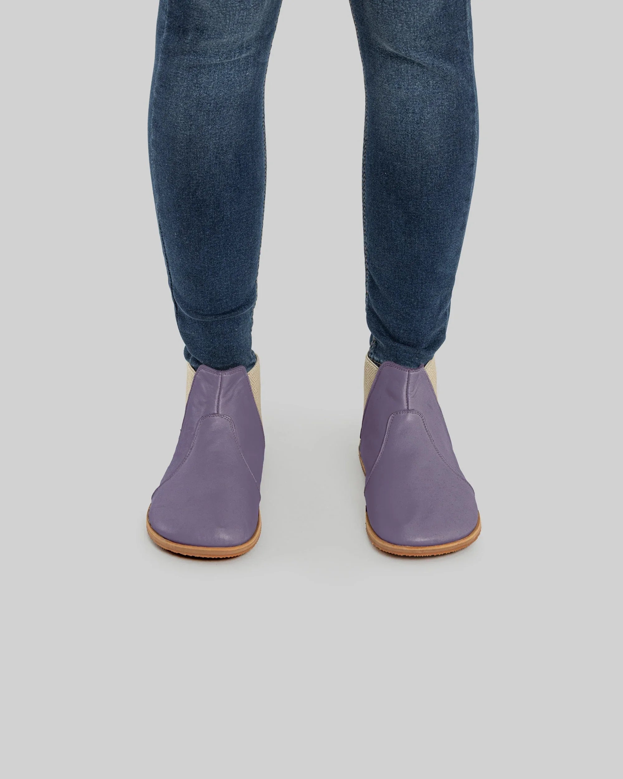 Detail Purple Chelsea Boots - Handcrafted Calf Leather Turkey | Bespoky