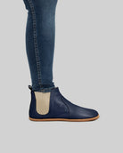 Pair Navy Blue Chelsea Boots - Barefoot Wide Toe Calf Leather | Bespoky