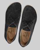 Side view Black Suede Oxford Shoes - Calf Leather Zero Drop | Bespoky