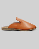 Detail Orange Pointed Toe Mules - Handcrafted Calf Leather Turkey | Bespoky